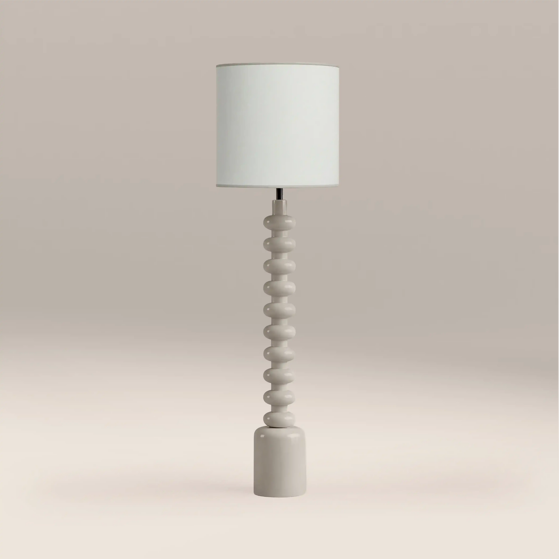 Blake Floor Lamp | Natural Linen & High Gloss Latte