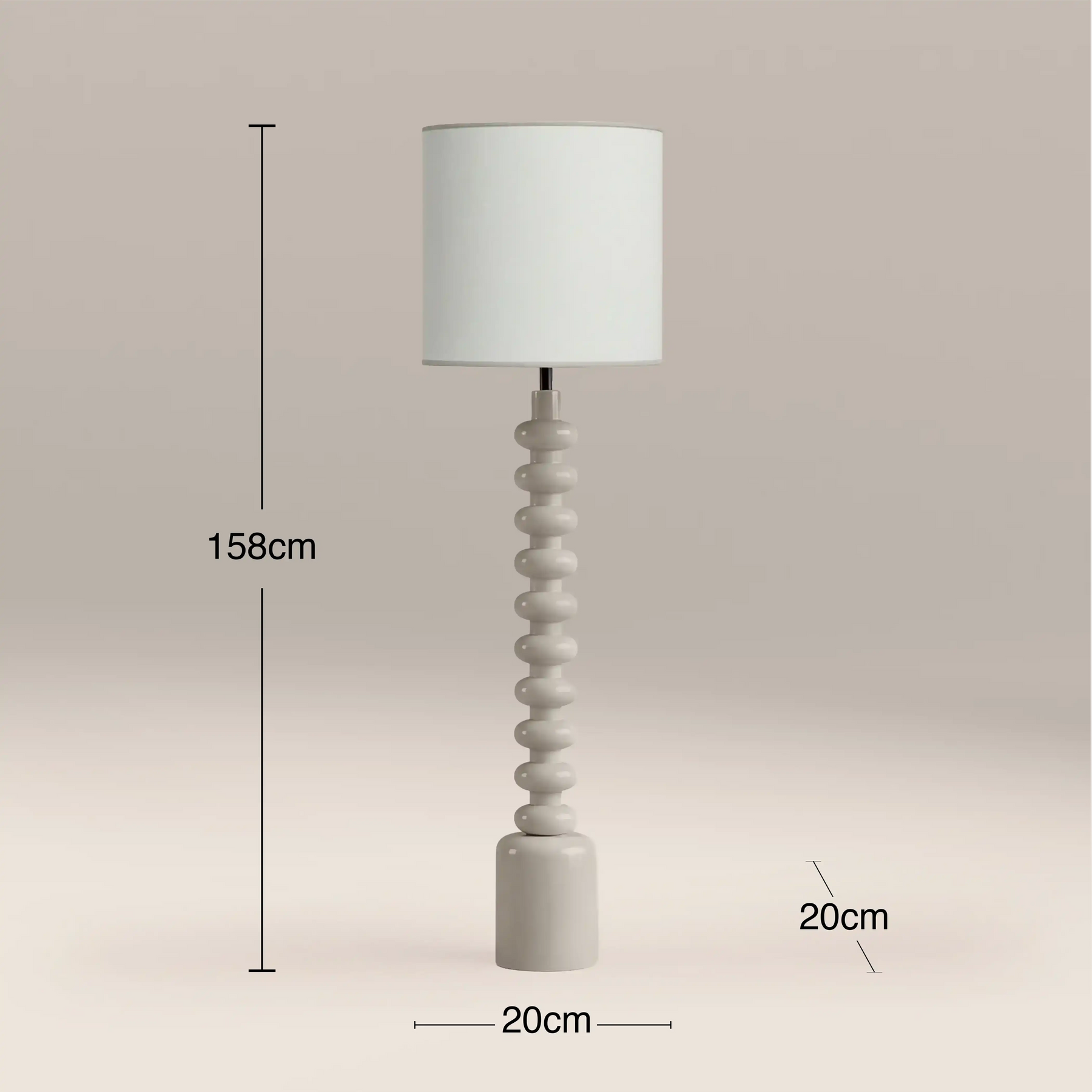 Blake Floor Lamp | Natural Linen & High Gloss Latte