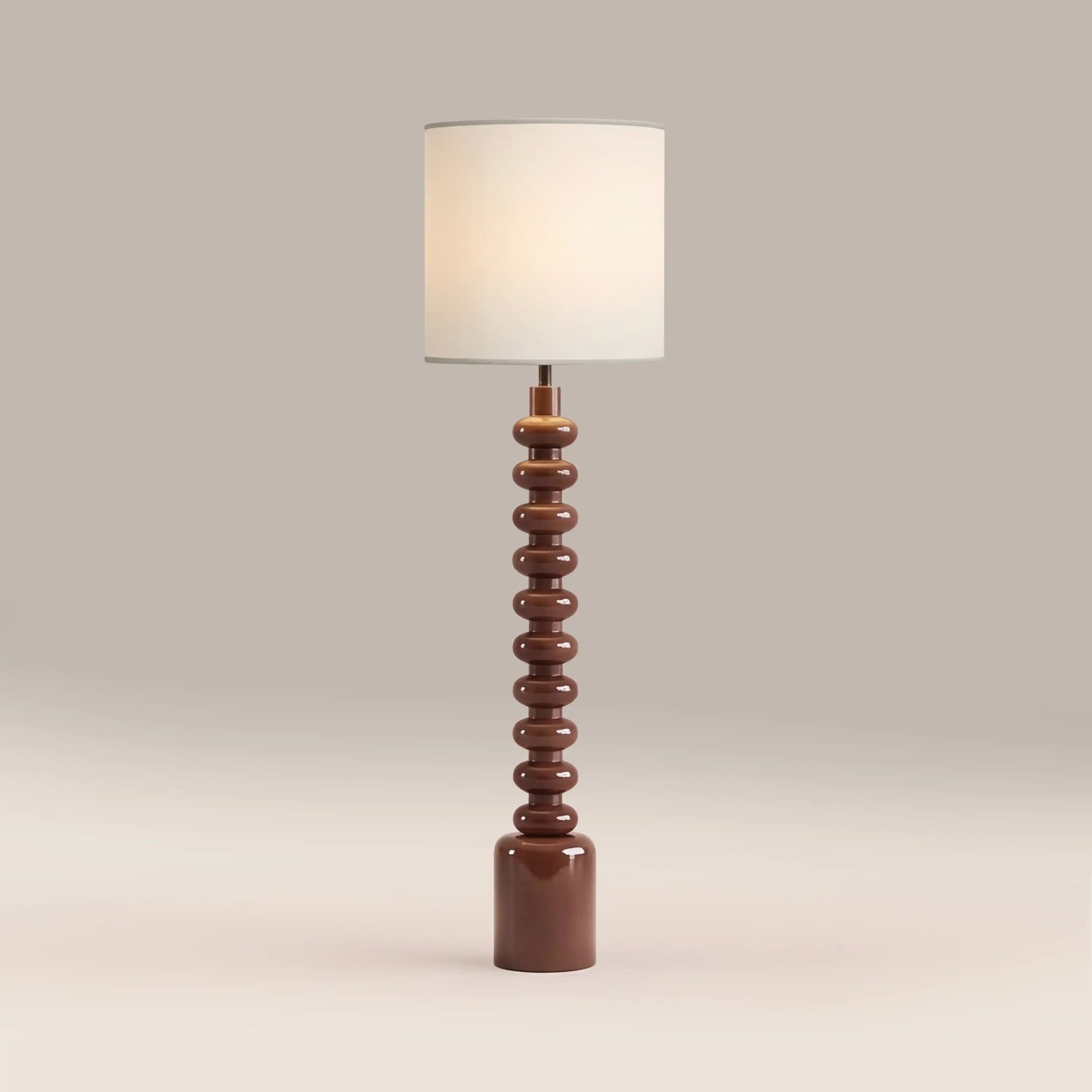Blake Floor Lamp | Natural Linen & High Gloss Burgundy