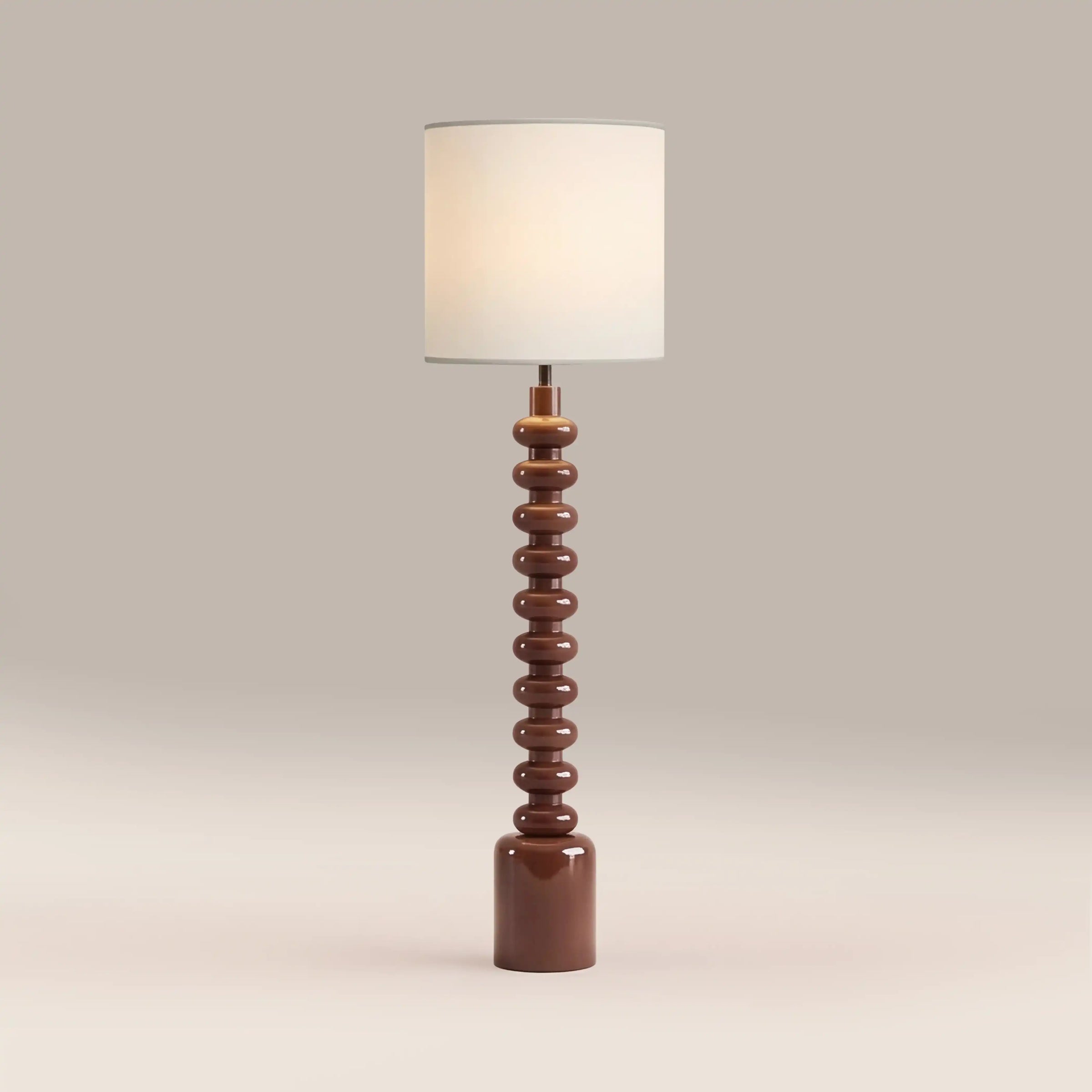 Blake Floor Lamp | Natural Linen & High Gloss Burgundy