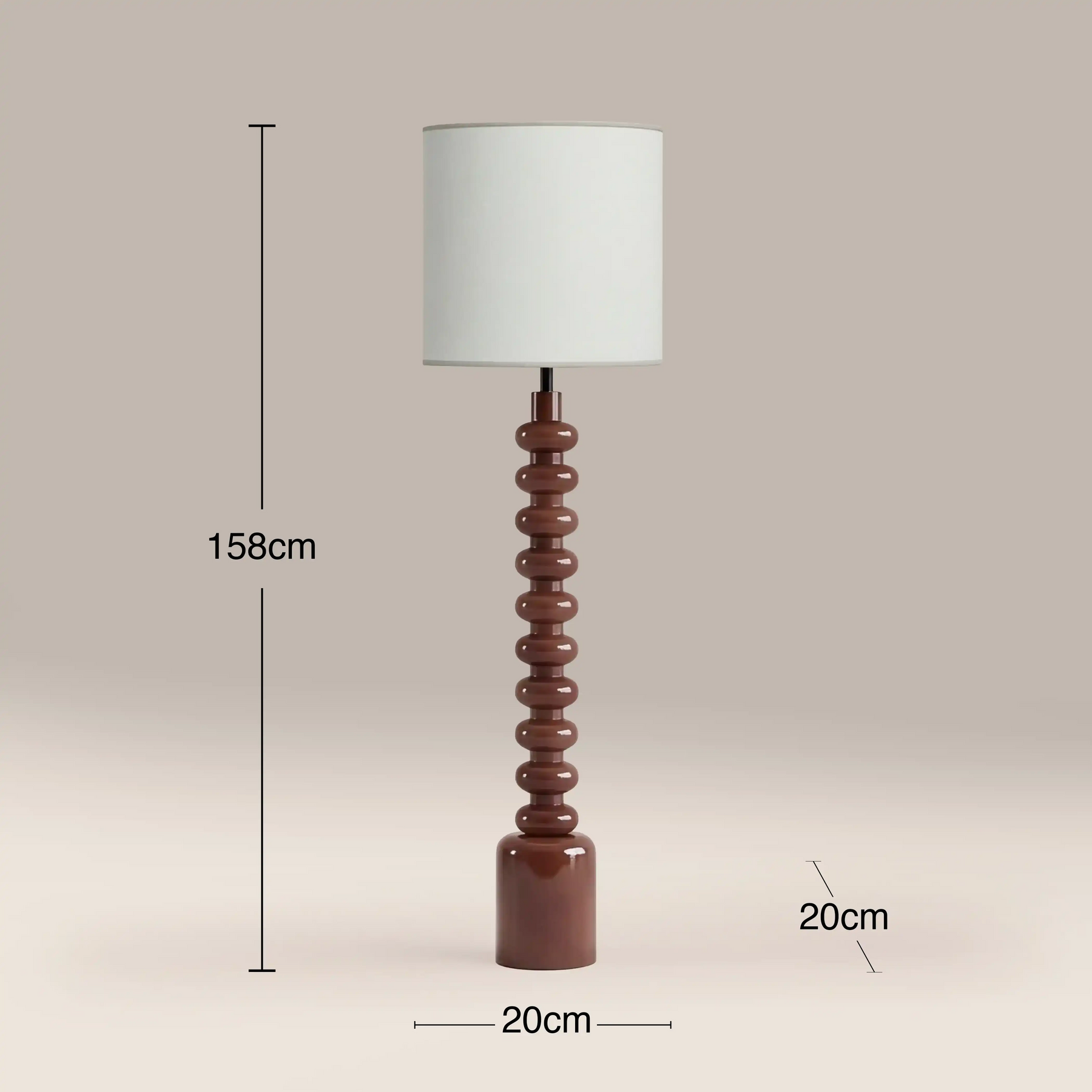 Blake Floor Lamp | Natural Linen & High Gloss Burgundy
