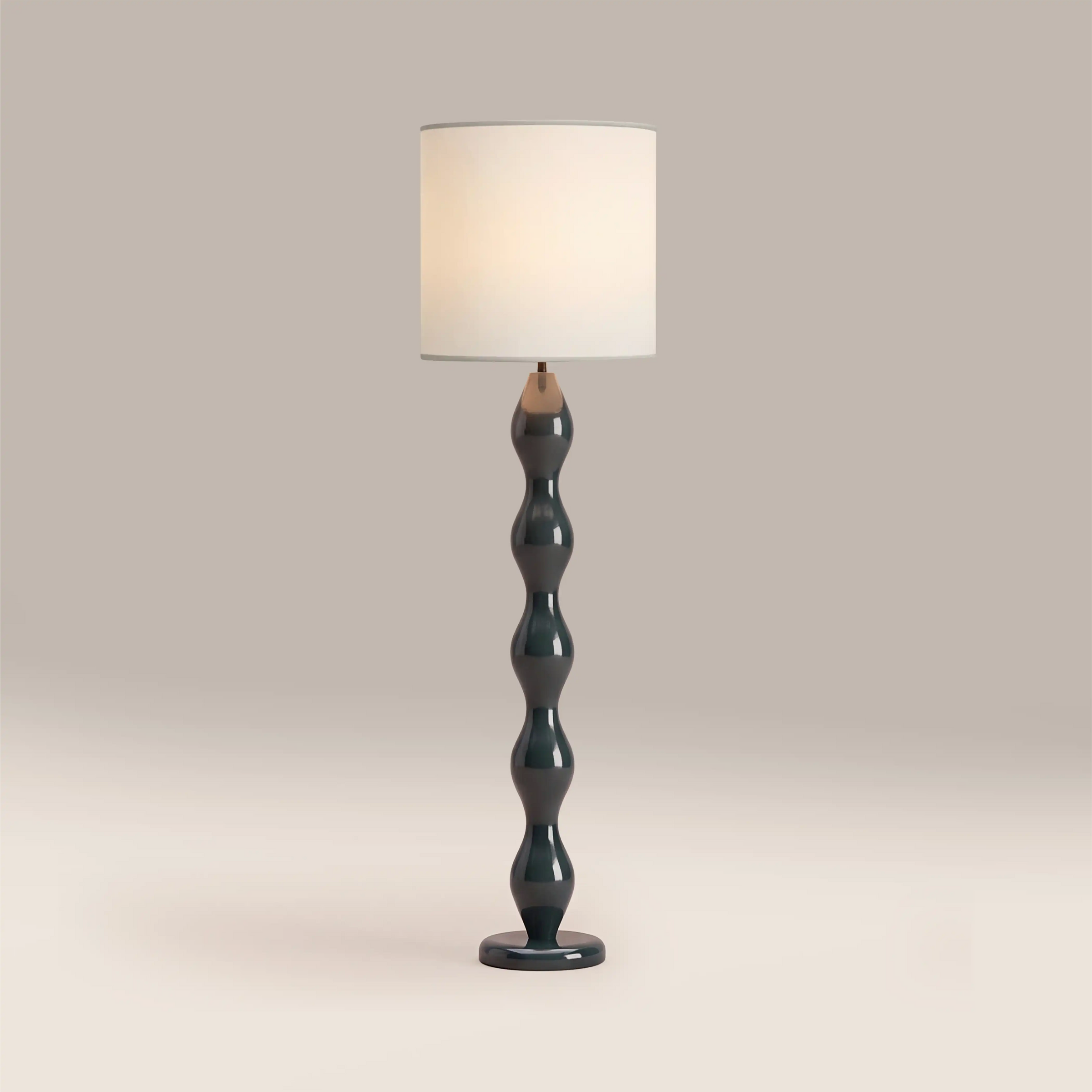 Luella Floor Lamp | Natural & High Gloss Emerald Green