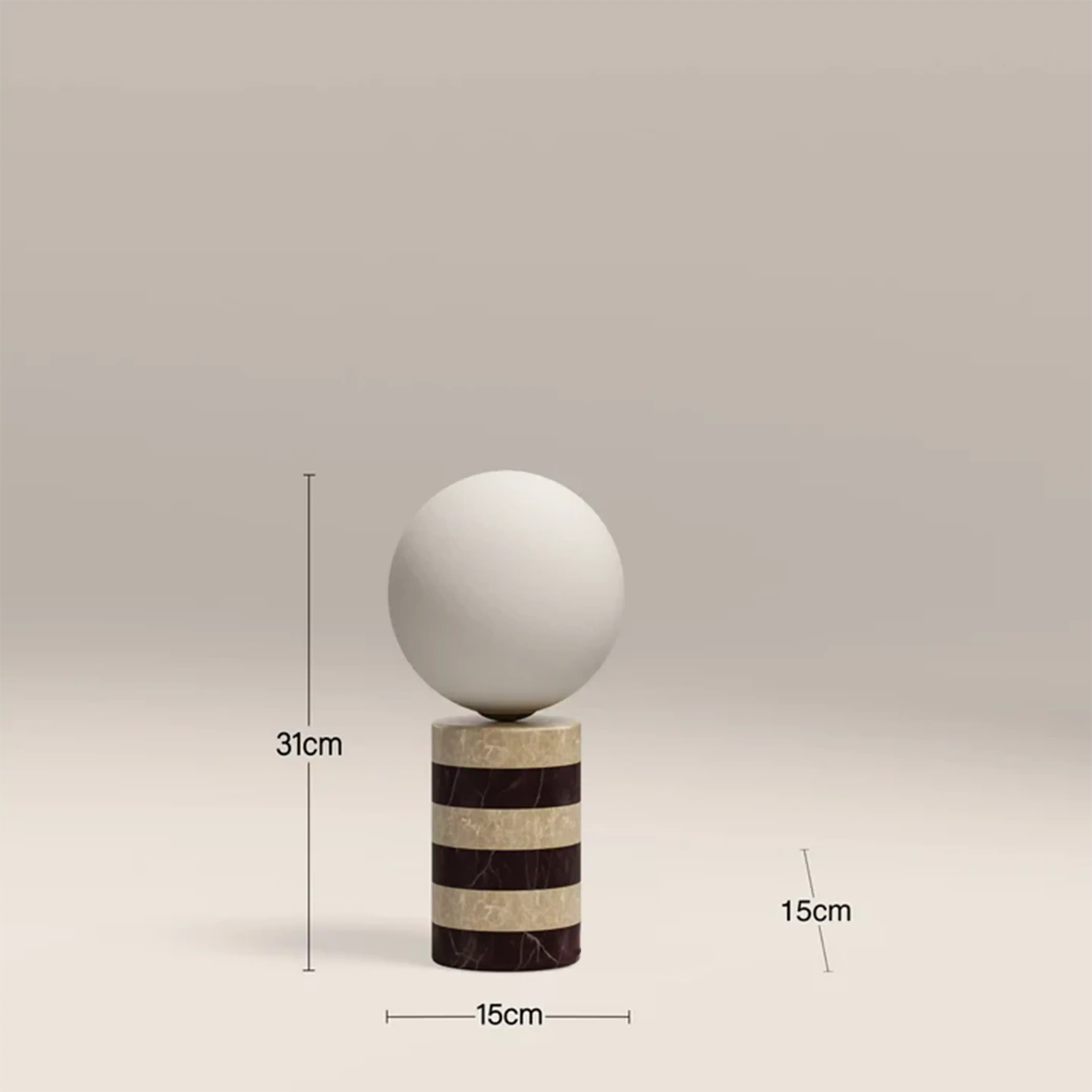 Connely Table Lamp | Dark Red Marble & Natural Travertine