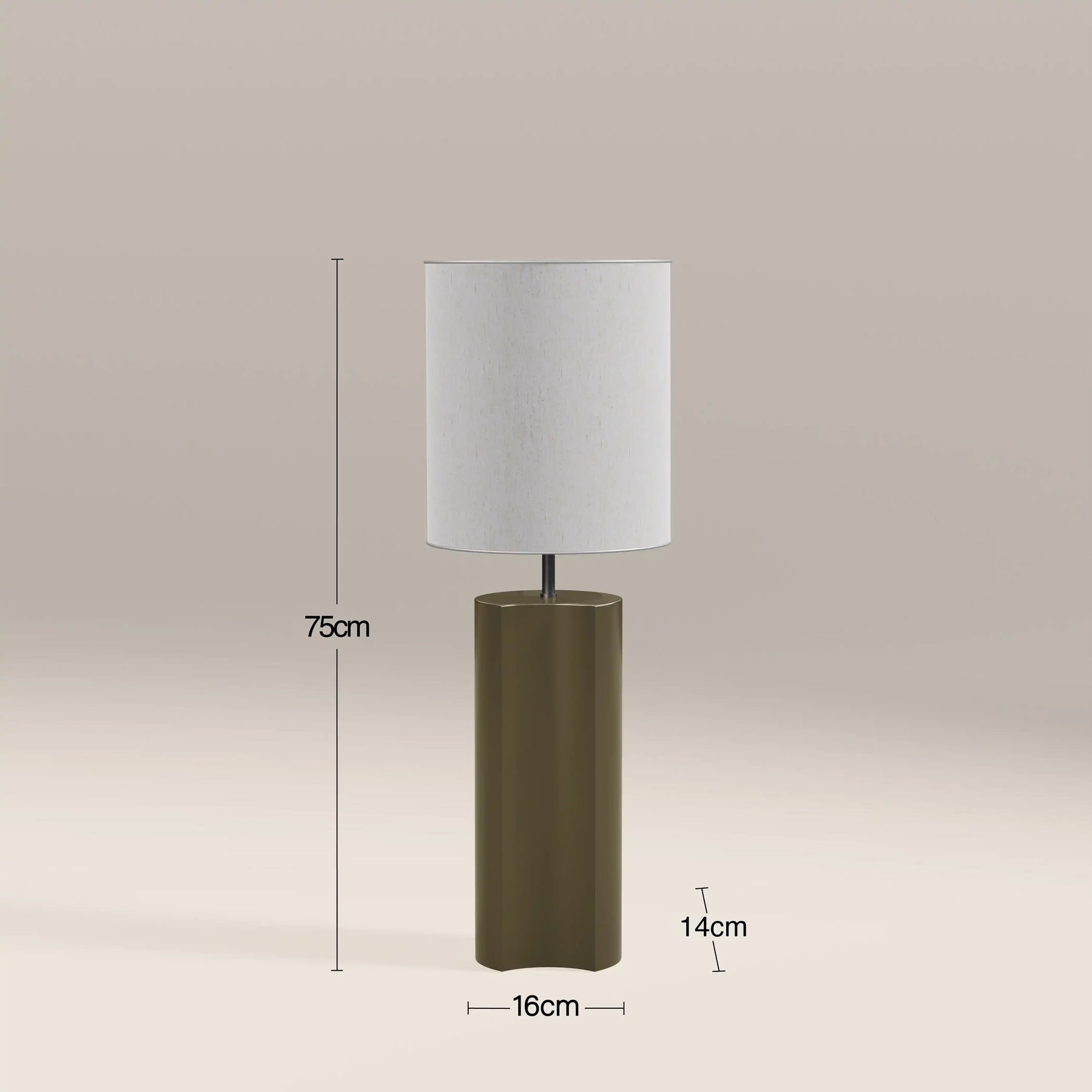 Milad Table Lamp | Natural Linen & High Gloss Clay Green