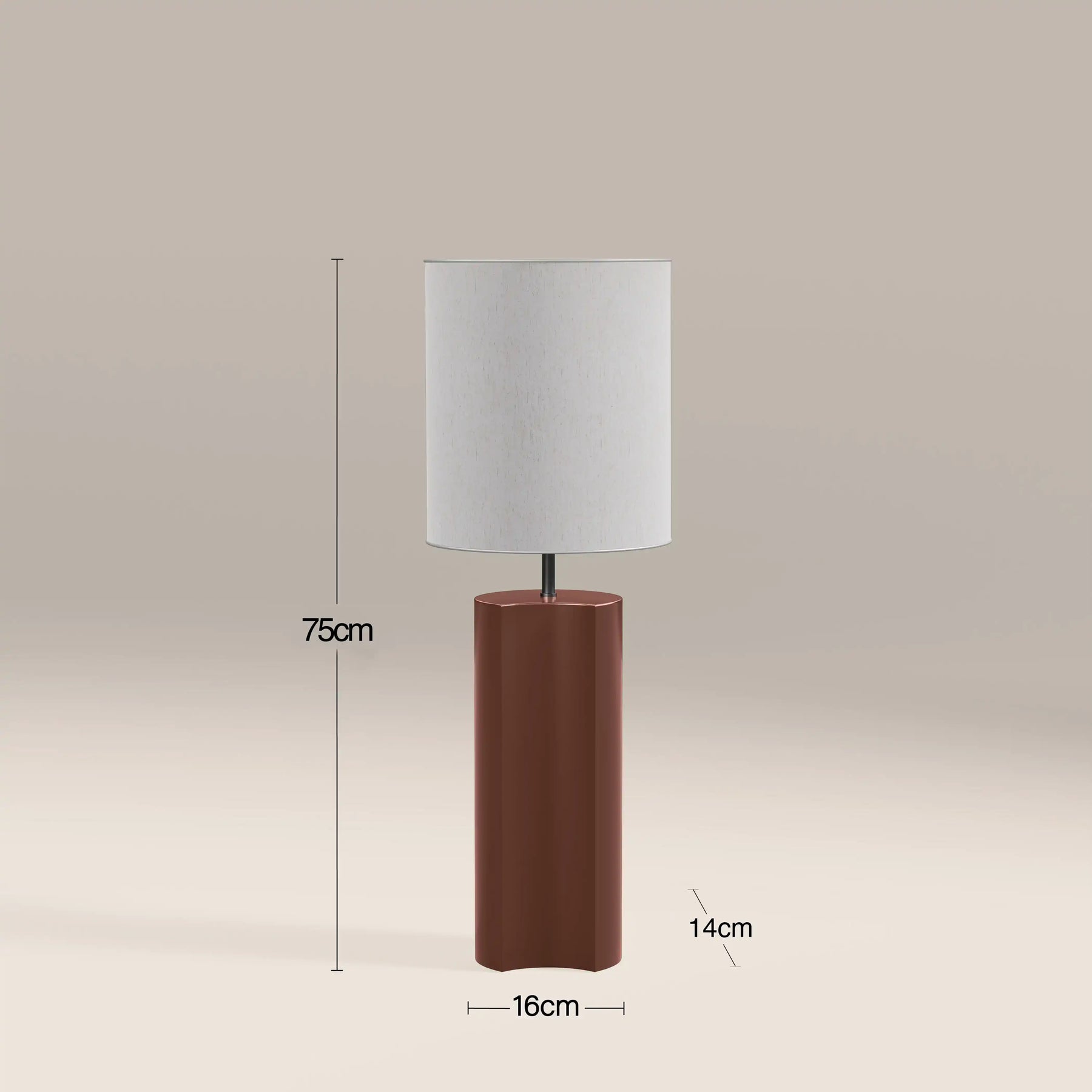 Milad Table Lamp | Natural Linen & High Gloss Burgundy