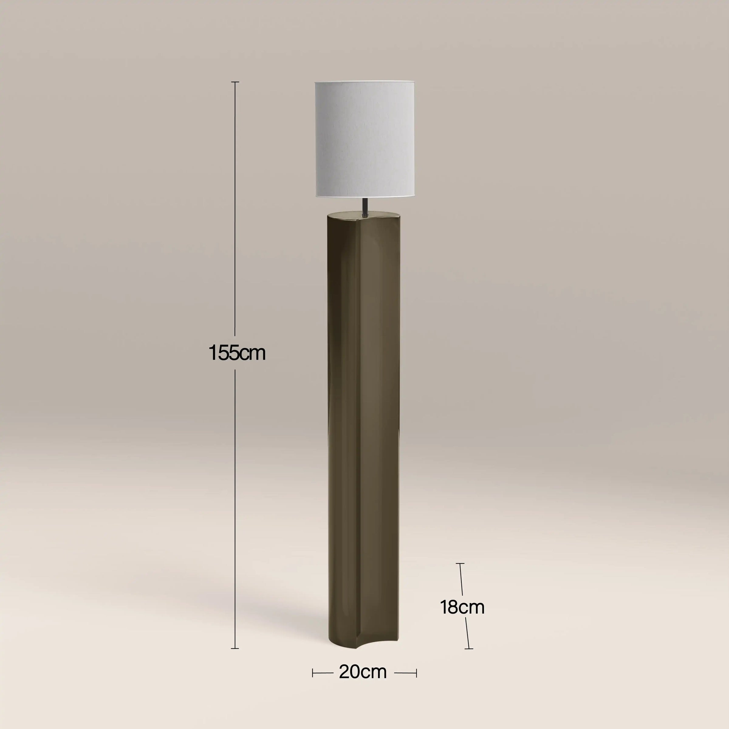 Milad Floor Lamp | Natural Linen & High Gloss Clay Green