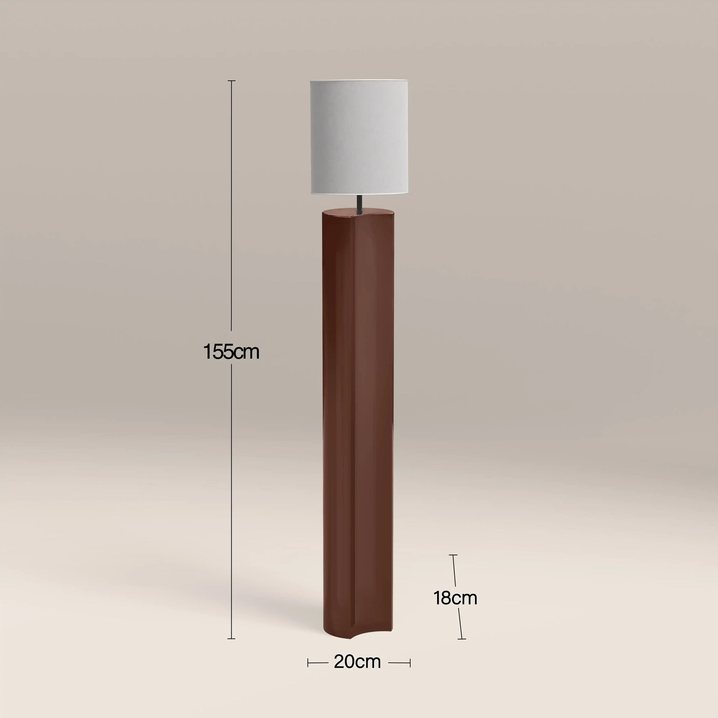 Milad Floor Lamp | Natural Linen & High Gloss Burgundy