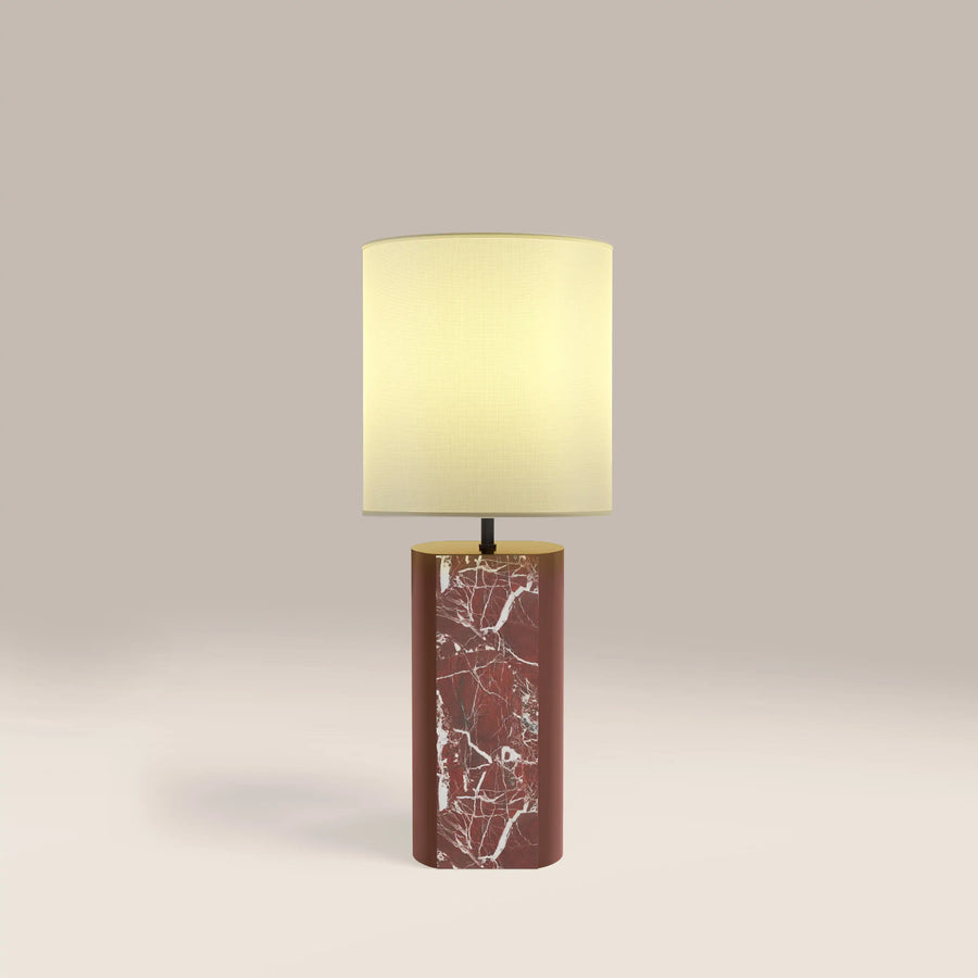 Luna Table Lamp | Maroon Red Marble & High Gloss Burgundy