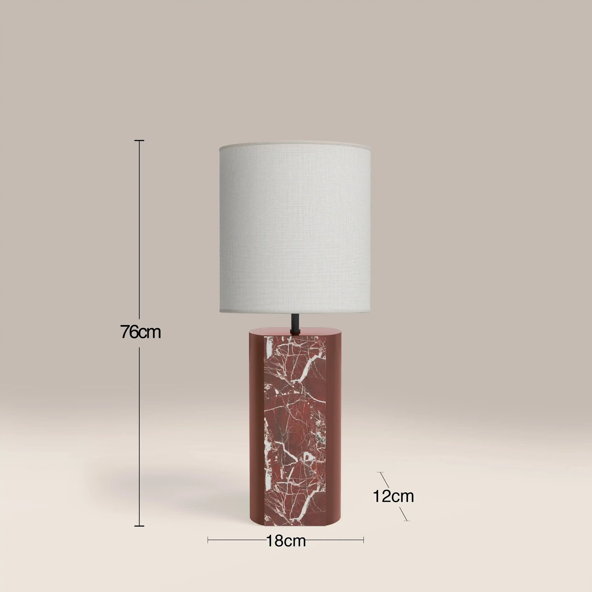 Luna Table Lamp | Maroon Red Marble & High Gloss Burgundy