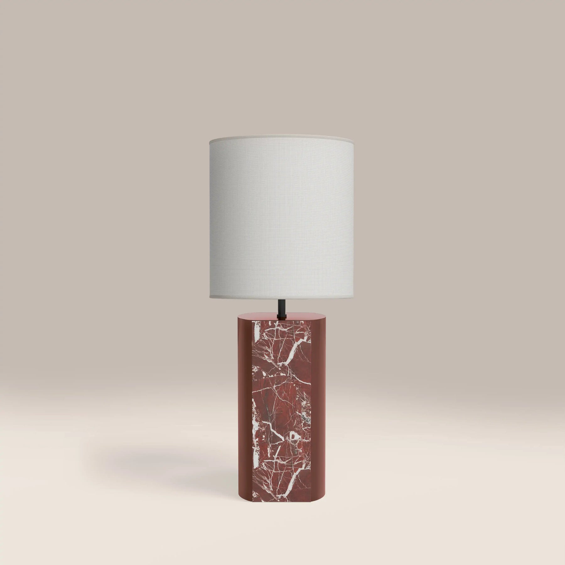 Luna Table Lamp | Maroon Red Marble & High Gloss Burgundy