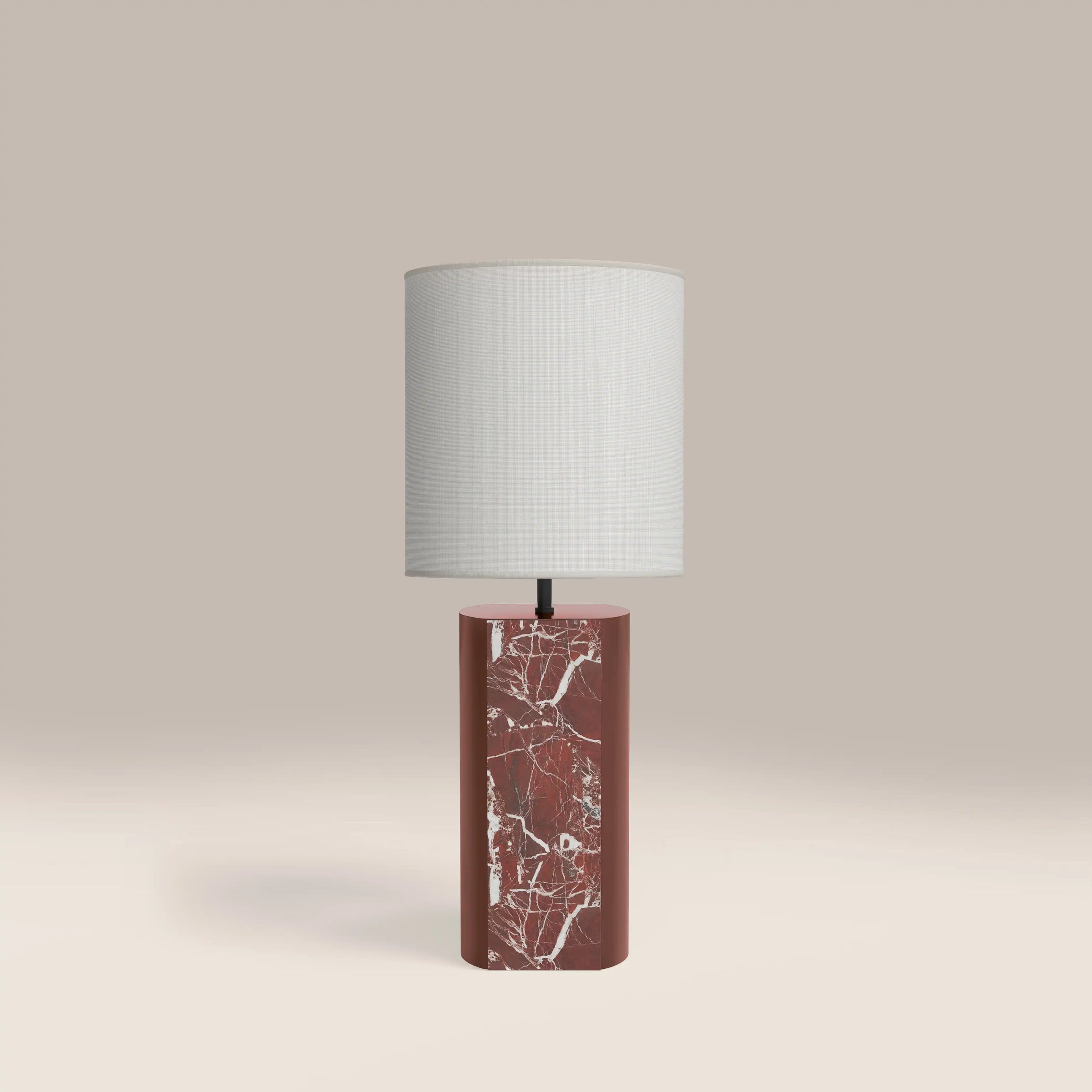 Luna Table Lamp | Maroon Red Marble & High Gloss Burgundy