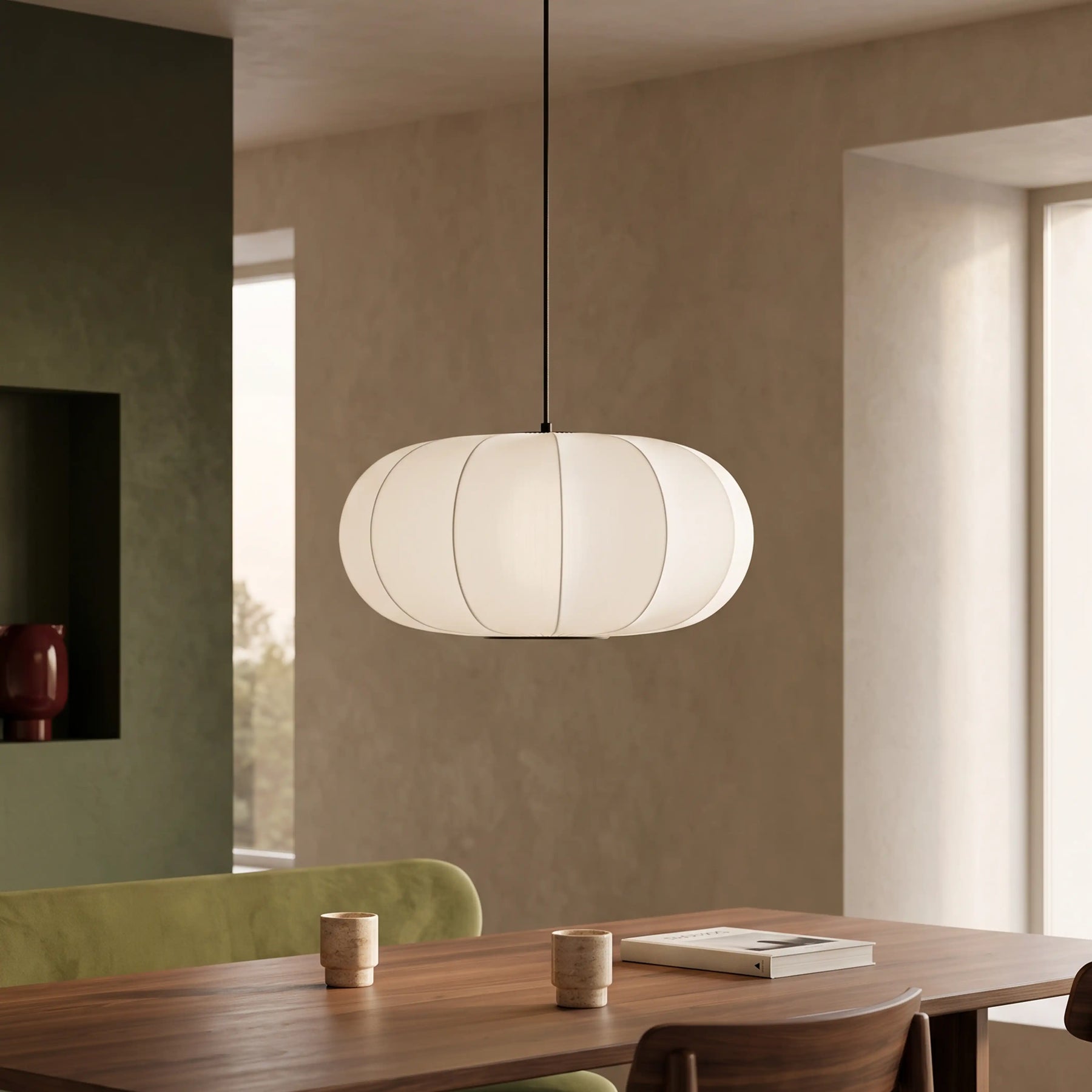 Everett Oval Bubble Pendant Light | White