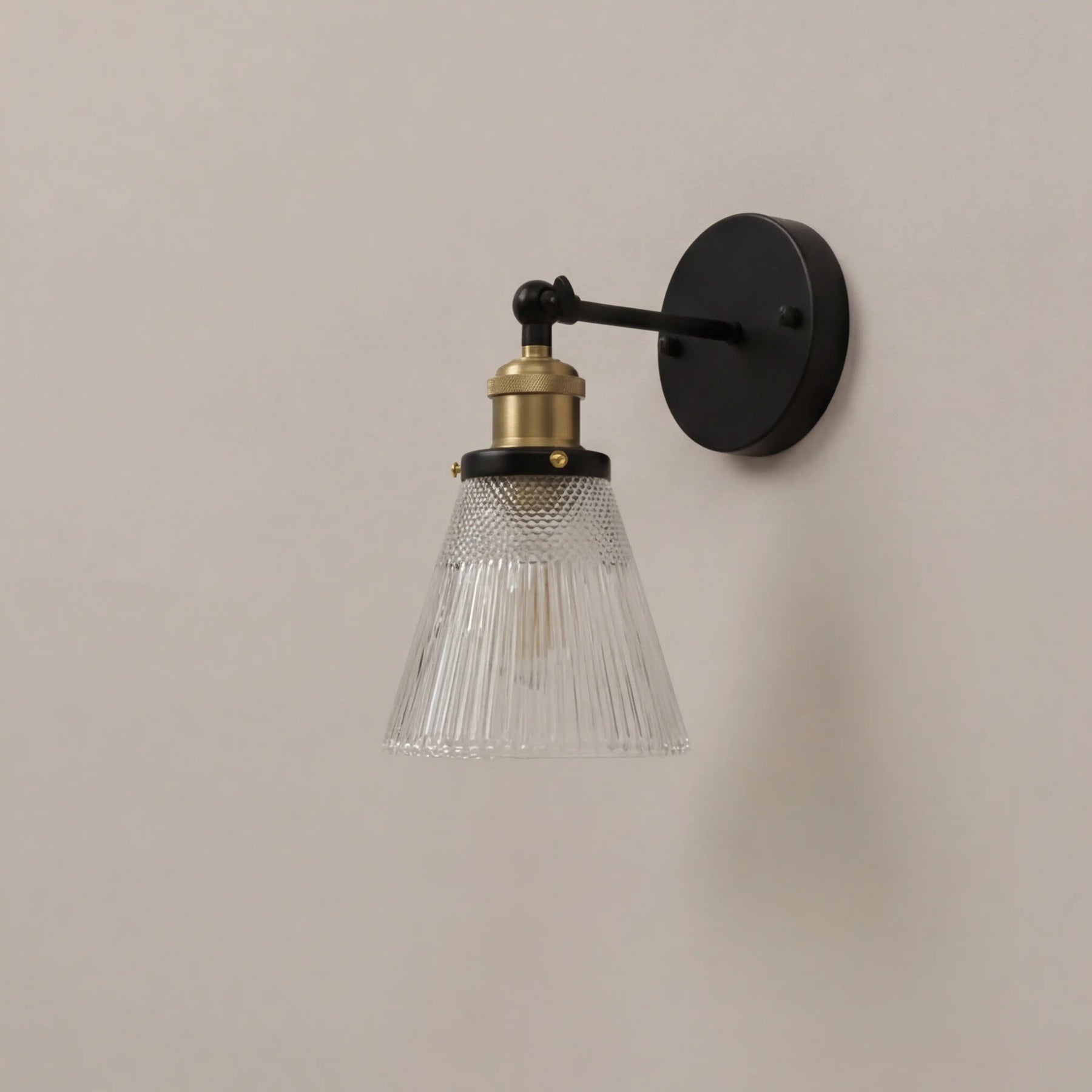Ezra Wall Light | Ribbed Glass & Antique Brass