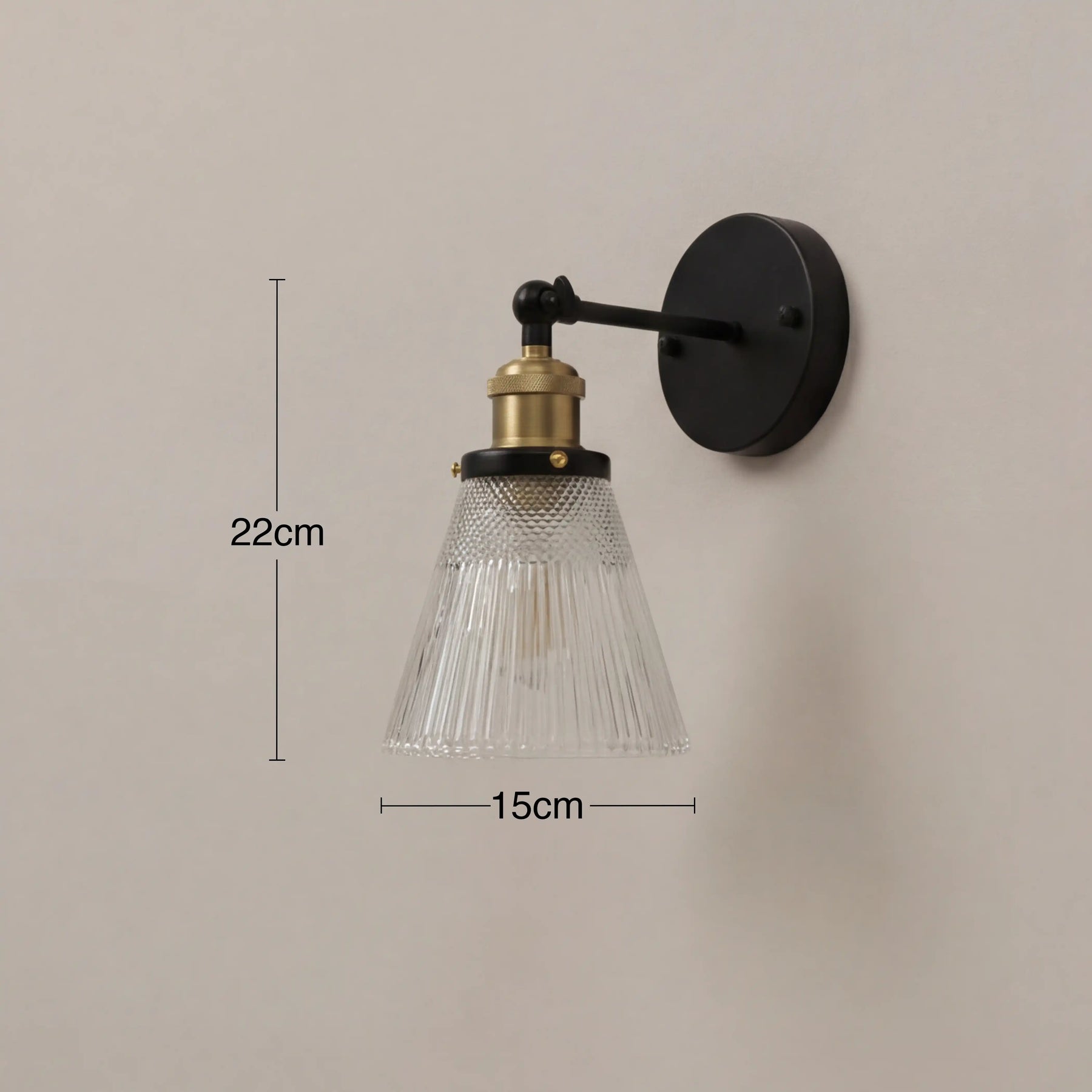 Ezra Wall Light | Ribbed Glass & Antique Brass