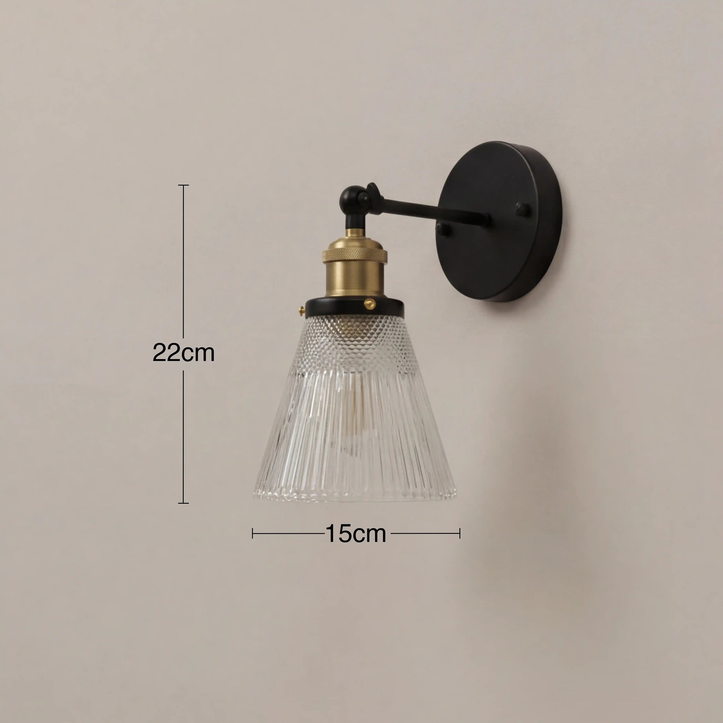 Ezra Wall Light | Ribbed Glass & Antique Brass
