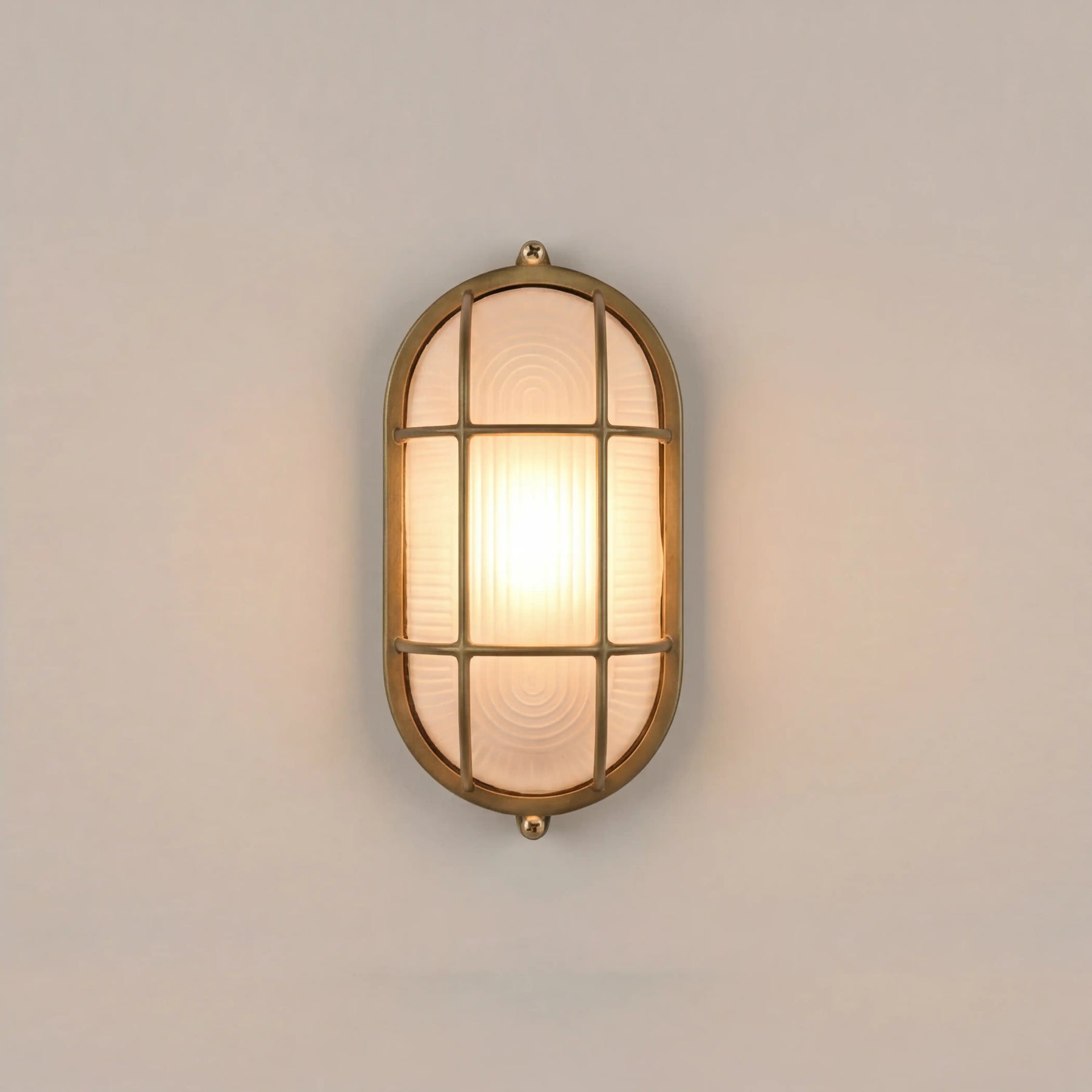Parker Wall Light | Ribbed Glass & Antique Brass
