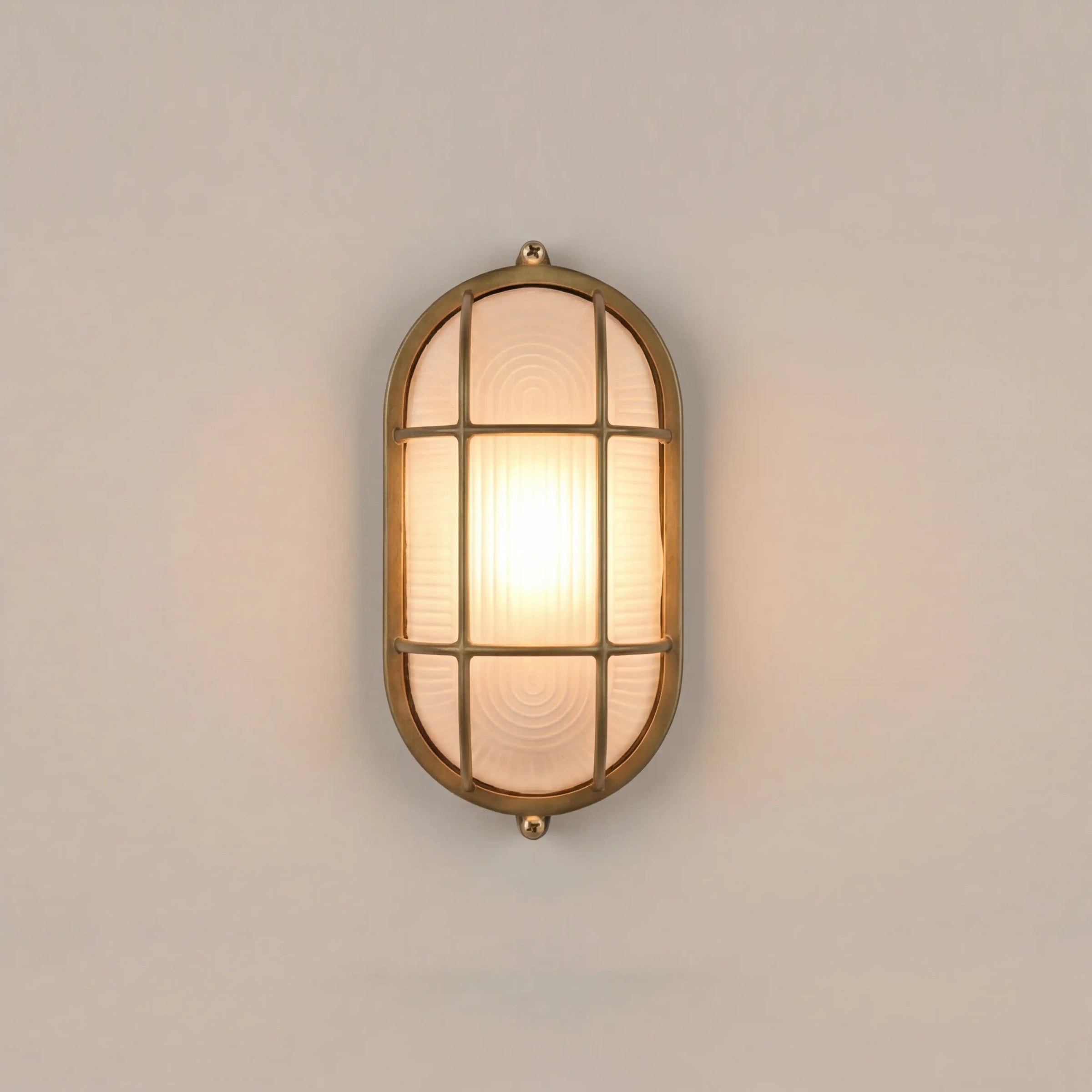 Parker Wall Light | Ribbed Glass & Antique Brass