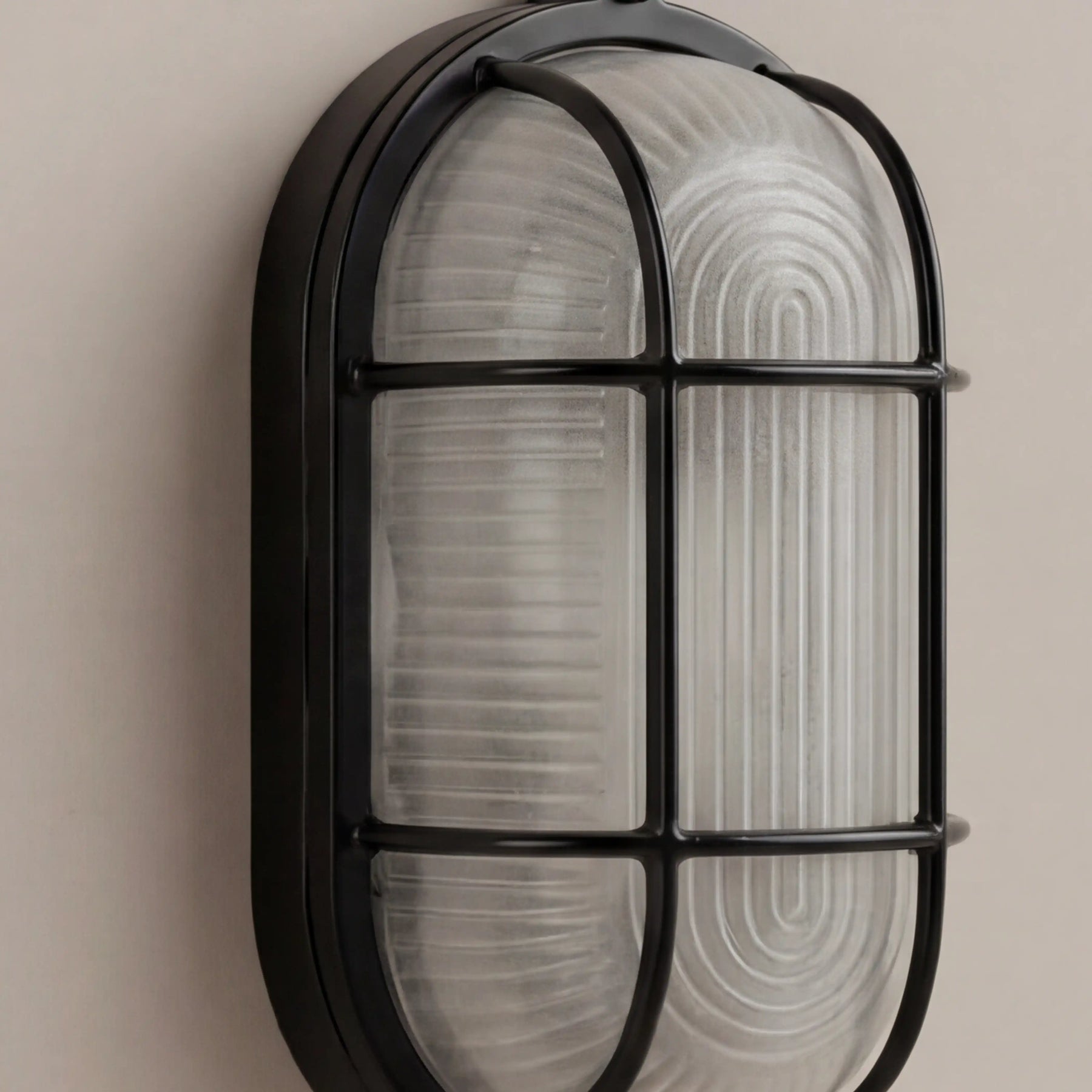 Parker Wall Light | Ribbed Glass & Black