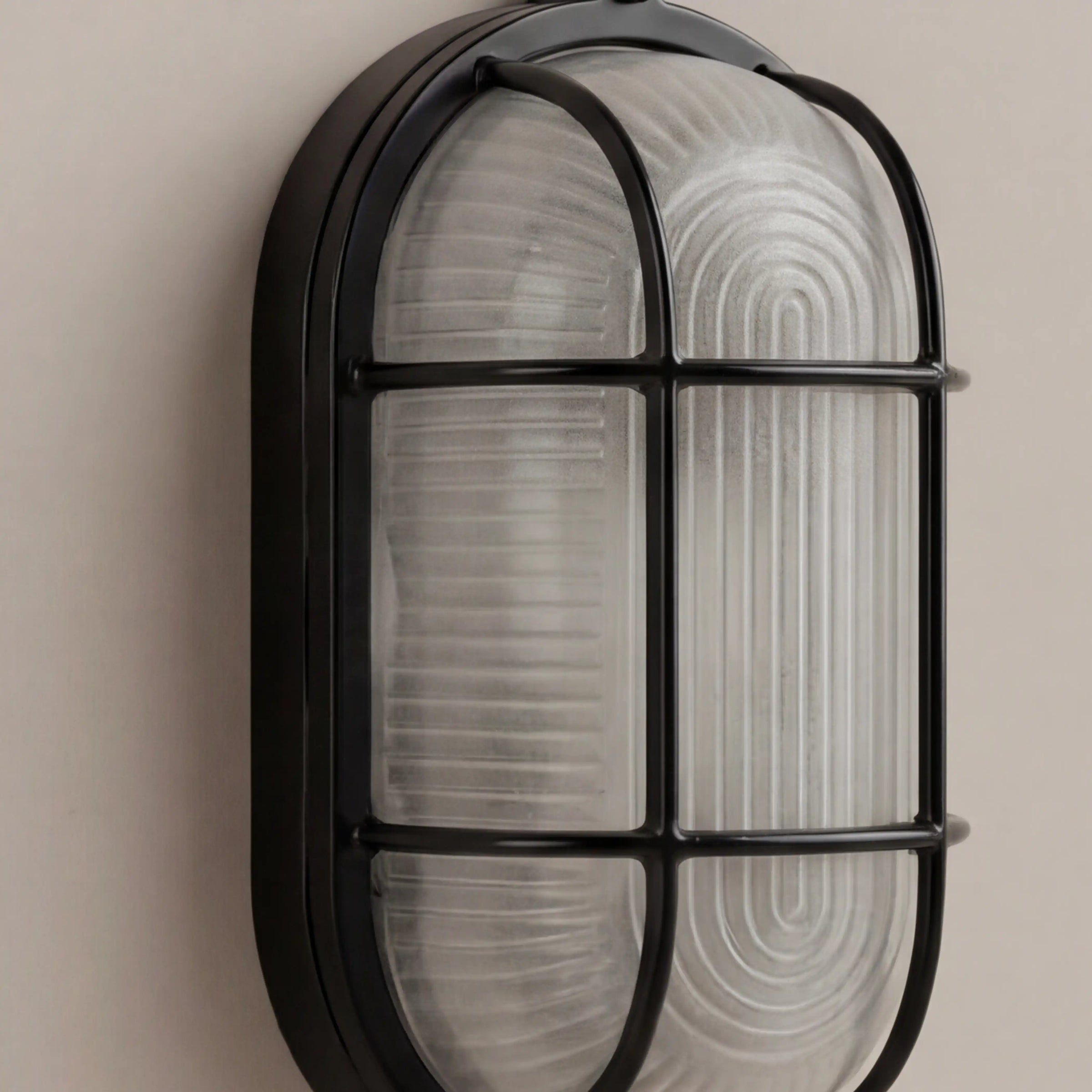 Parker Wall Light | Ribbed Glass & Black