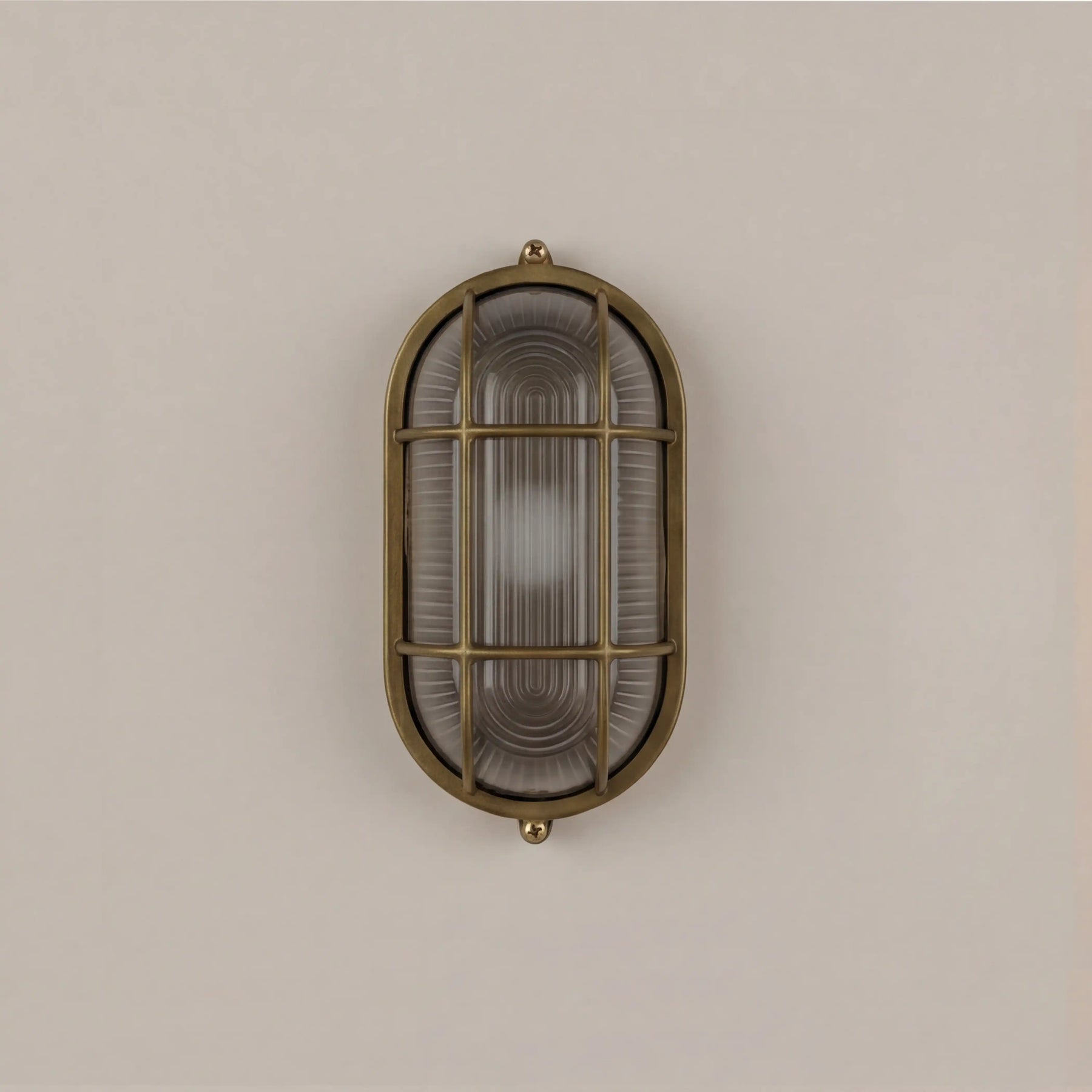 Parker Wall Light | Ribbed Glass & Antique Brass