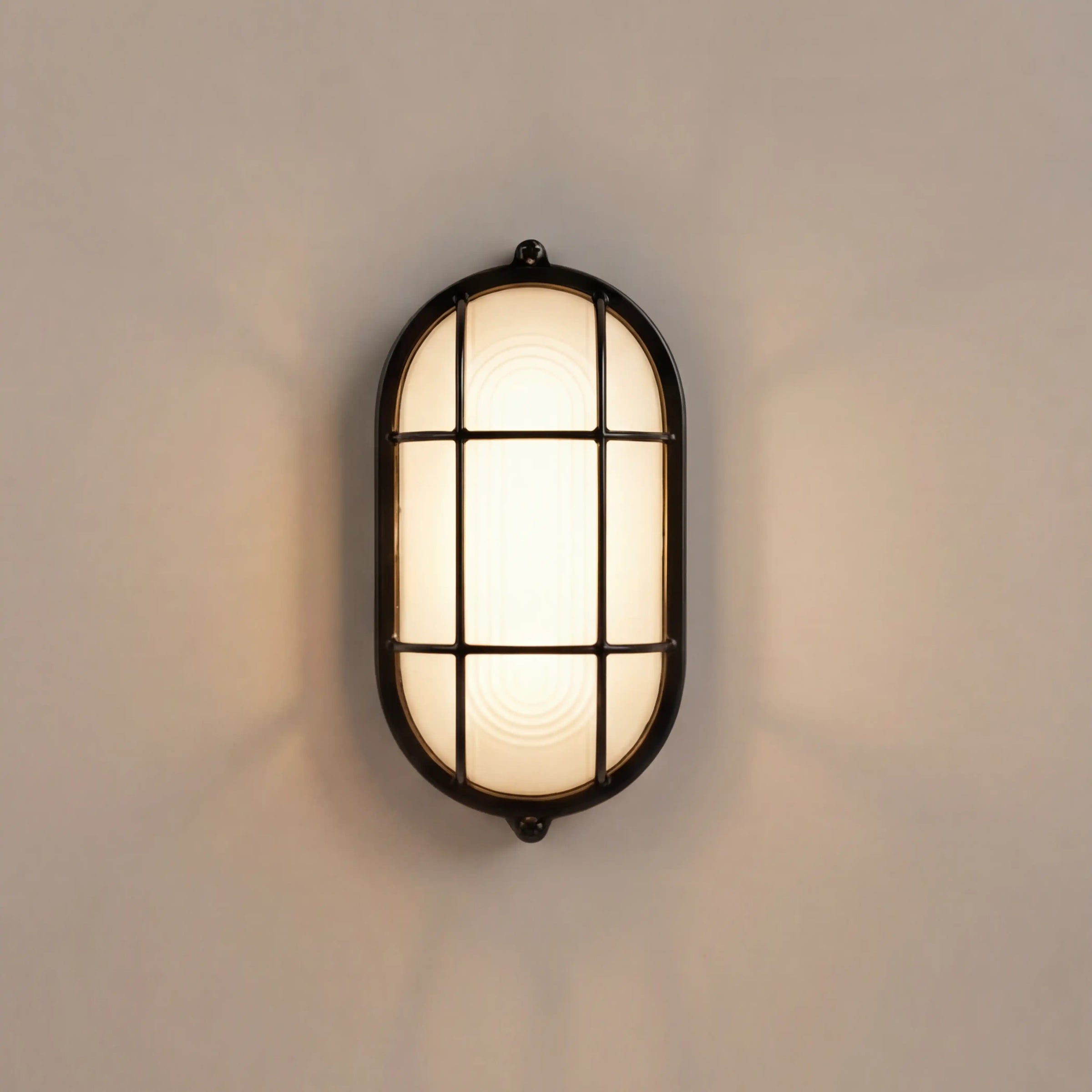 Parker Wall Light | Ribbed Glass & Black