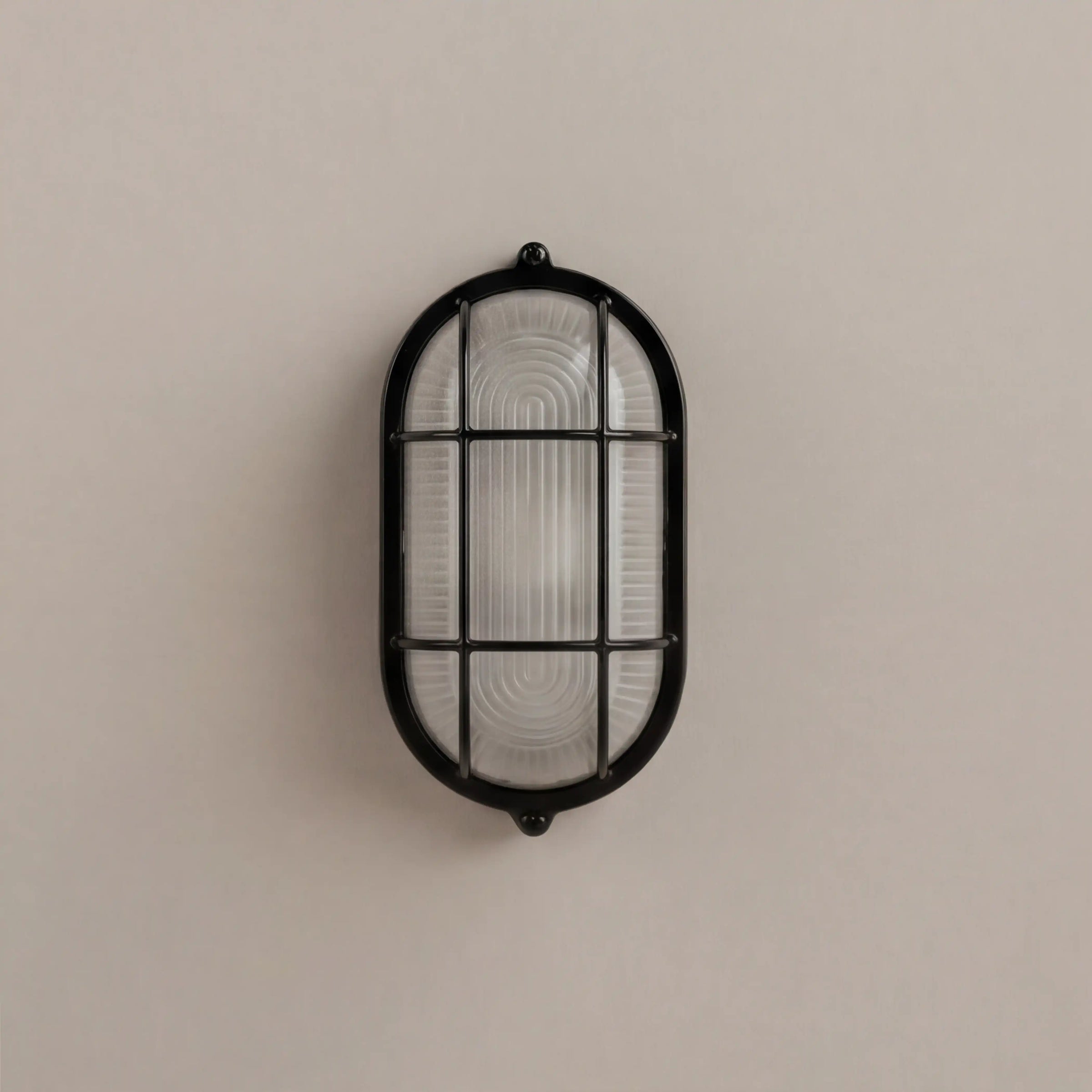Parker Wall Light | Ribbed Glass & Black