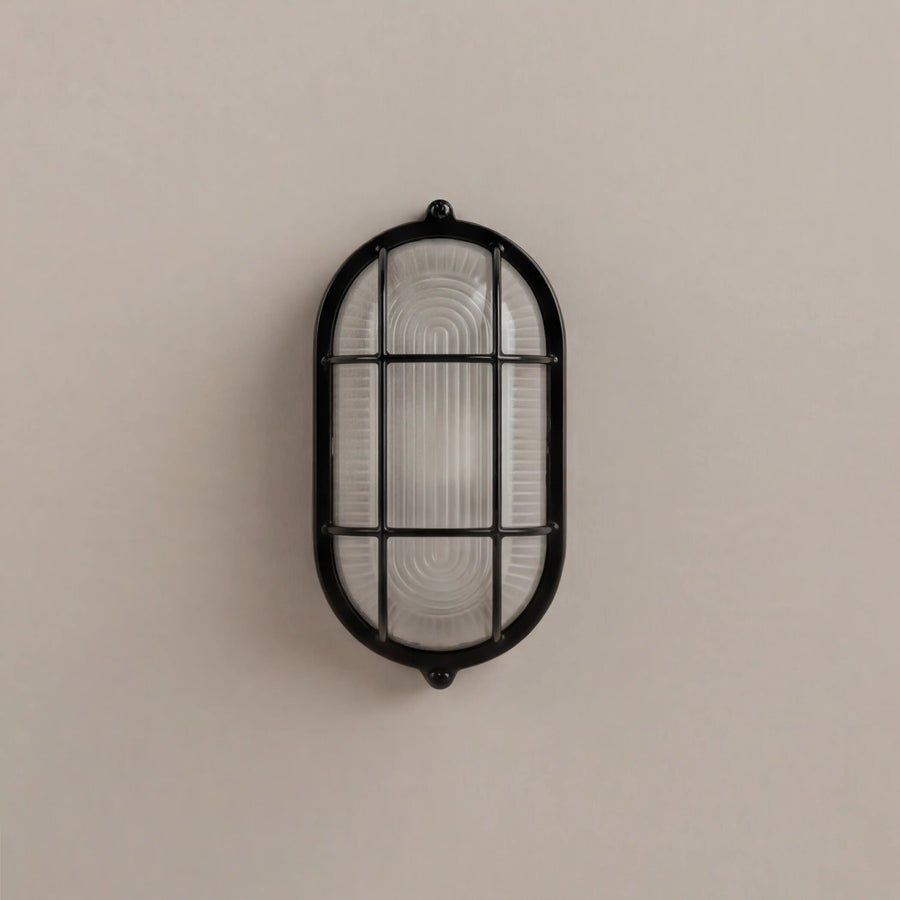Parker Wall Light | Ribbed Glass & Black