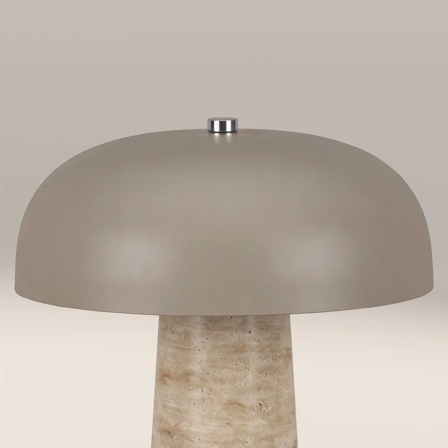 Albany Table Lamp | Taupe & Natural Travertine