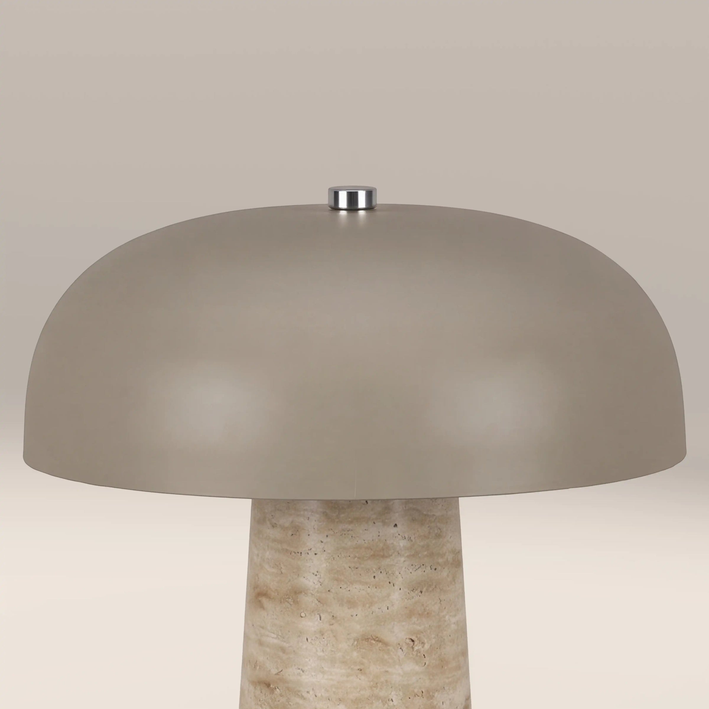 Albany Table Lamp | Taupe & Natural Travertine