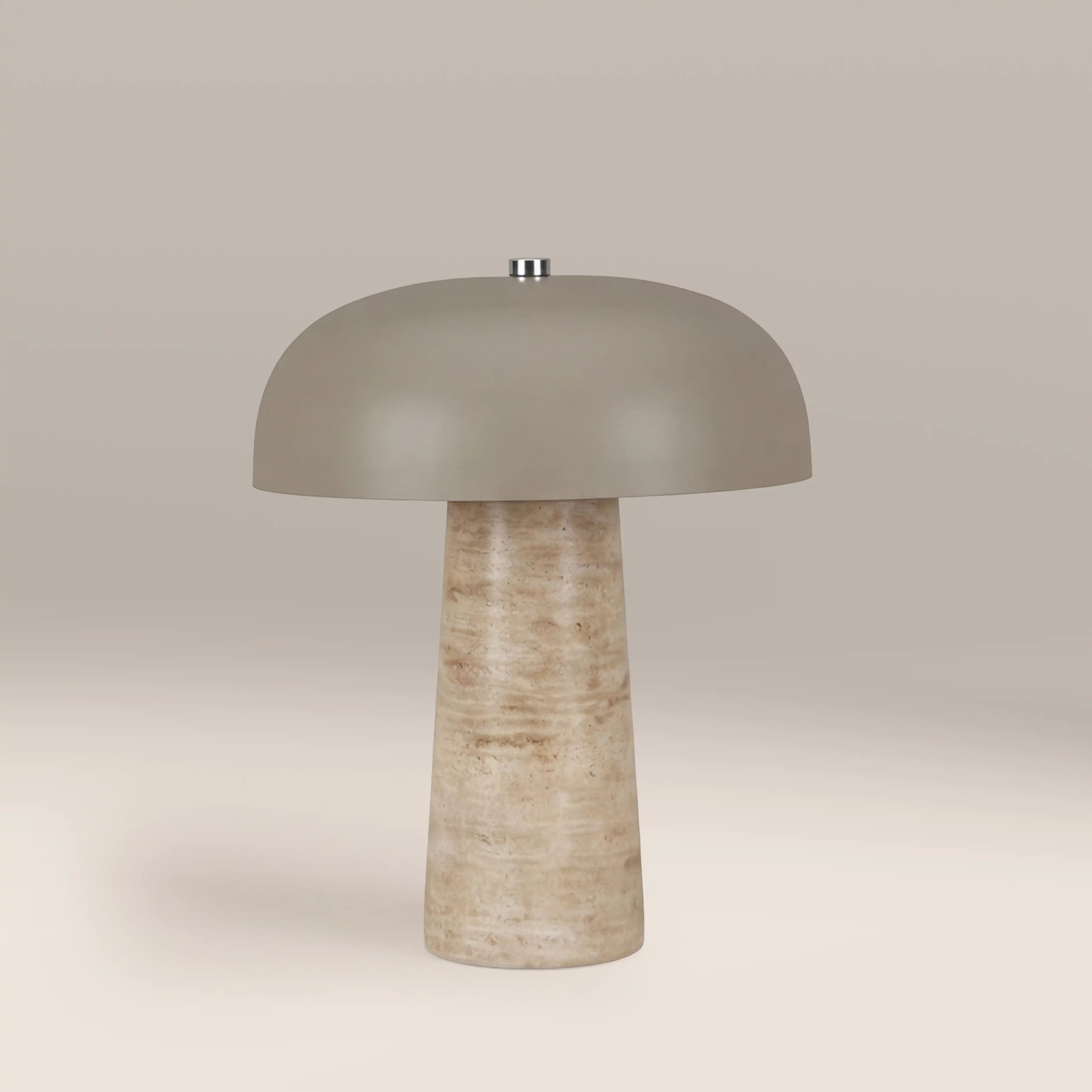 Albany Table Lamp | Taupe & Natural Travertine