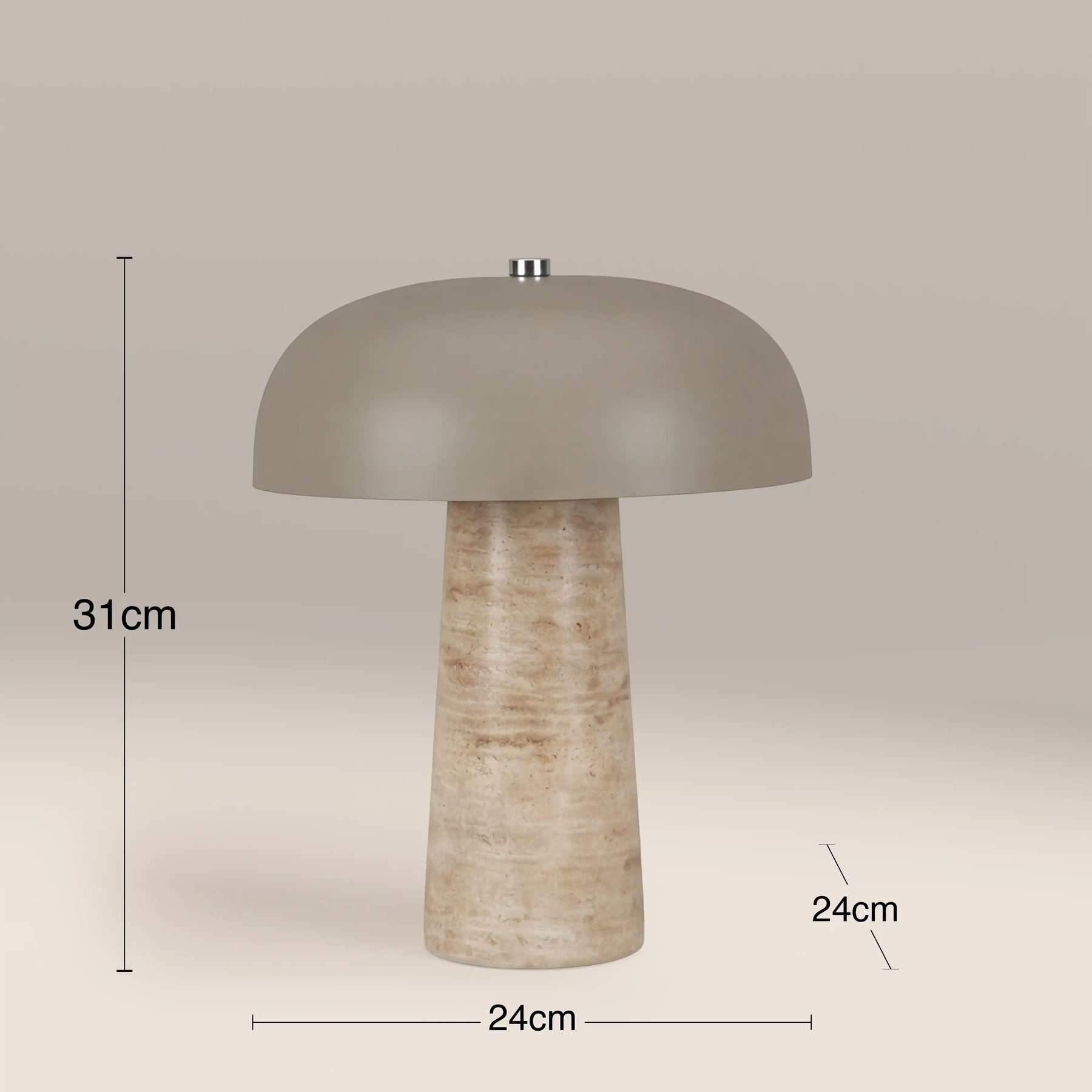 Albany Table Lamp | Taupe & Natural Travertine