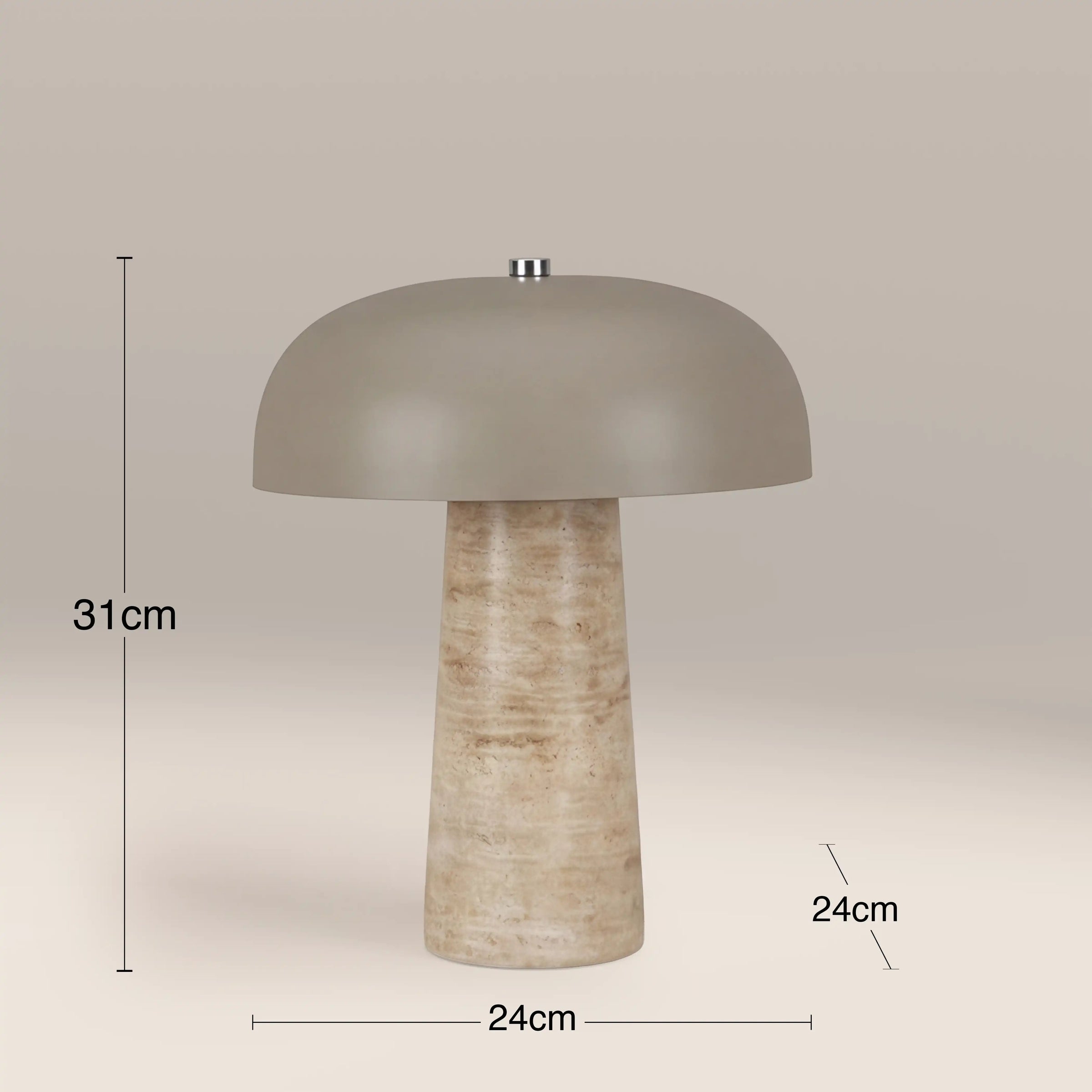 Albany Table Lamp | Taupe & Natural Travertine
