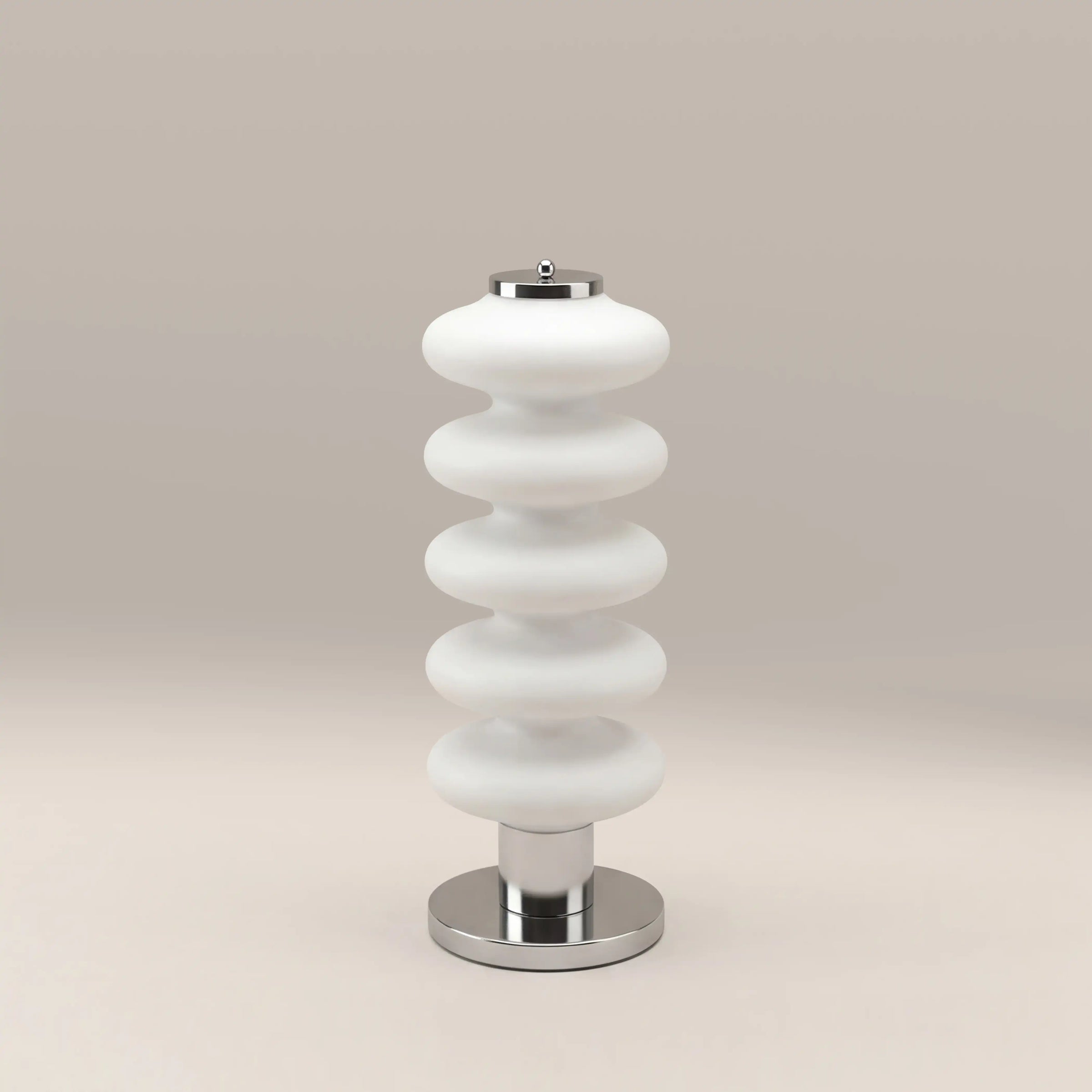 Atomic Table Lamp | Opal & Chrome