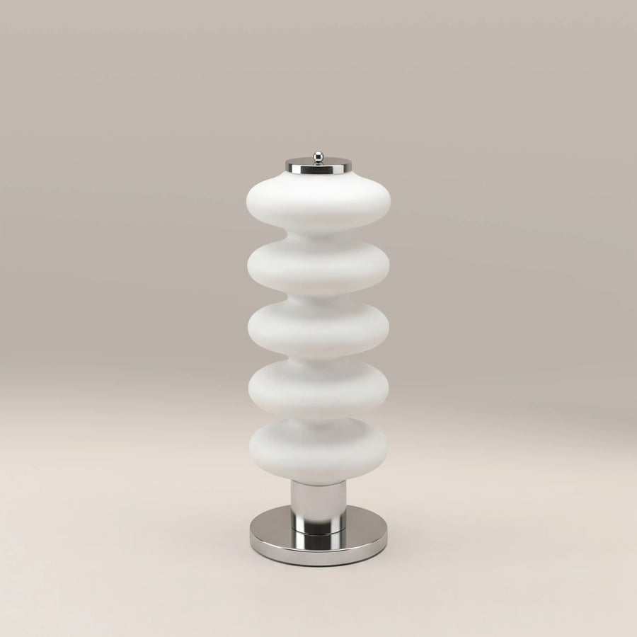 Atomic Table Lamp | Opal & Chrome