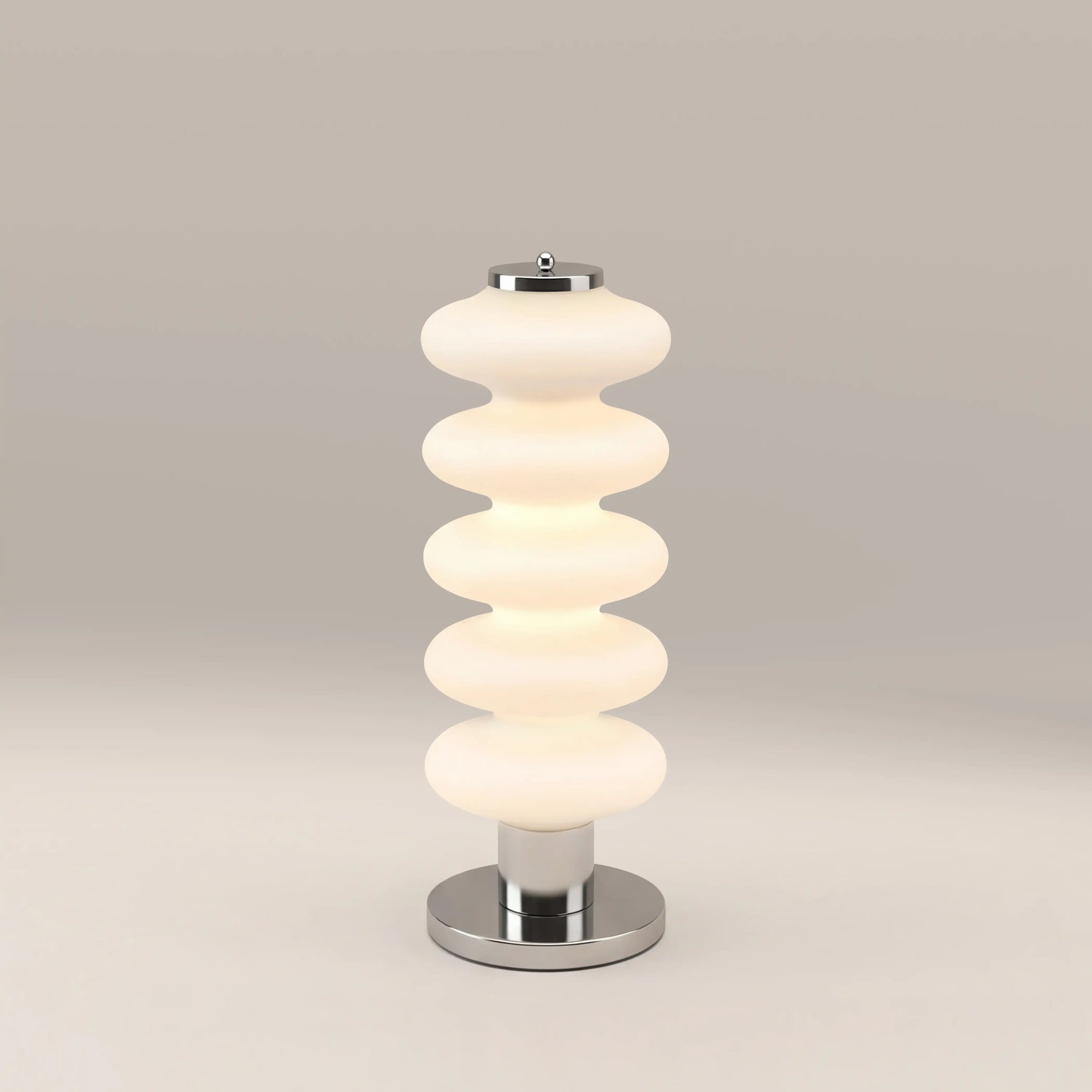 Atomic Table Lamp | Opal & Chrome