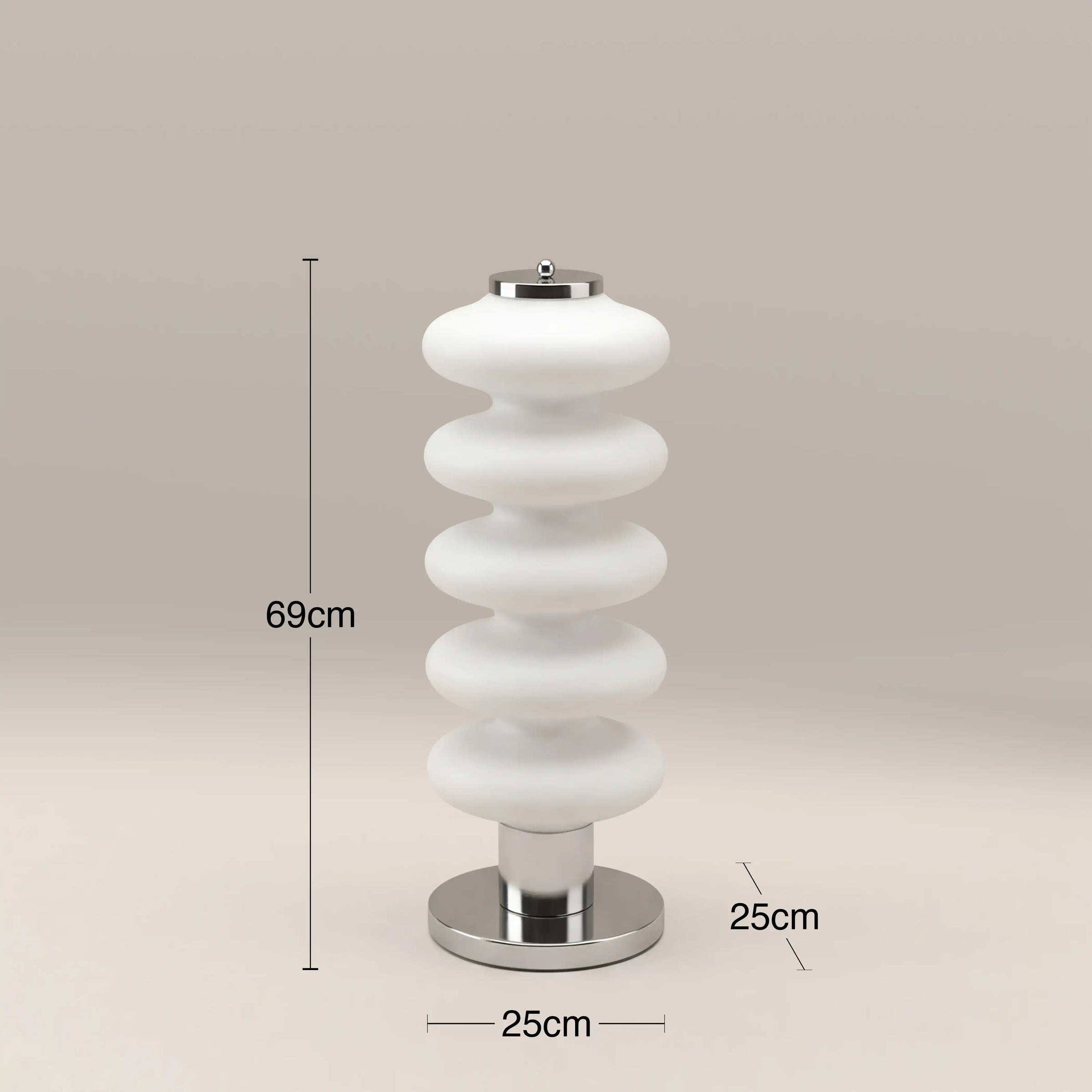 Atomic Table Lamp | Opal & Chrome