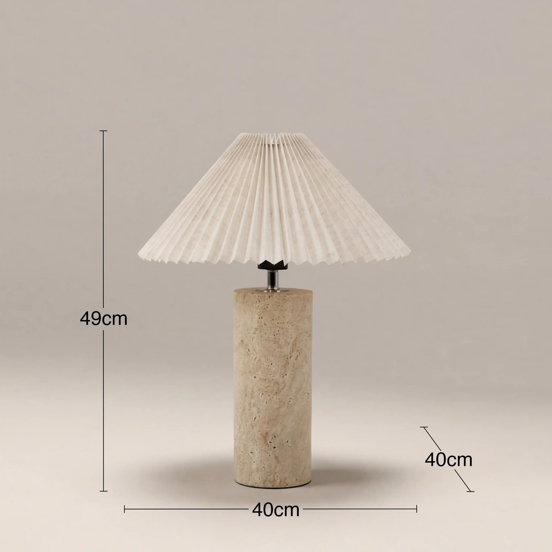 Danika Table Lamp | Natural Linen & Travertine