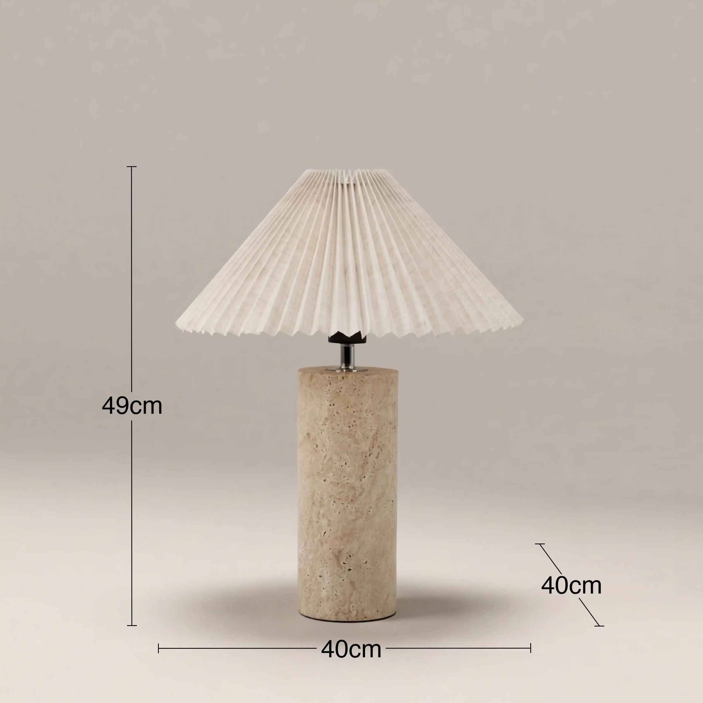 Danika Table Lamp | Natural Linen & Travertine
