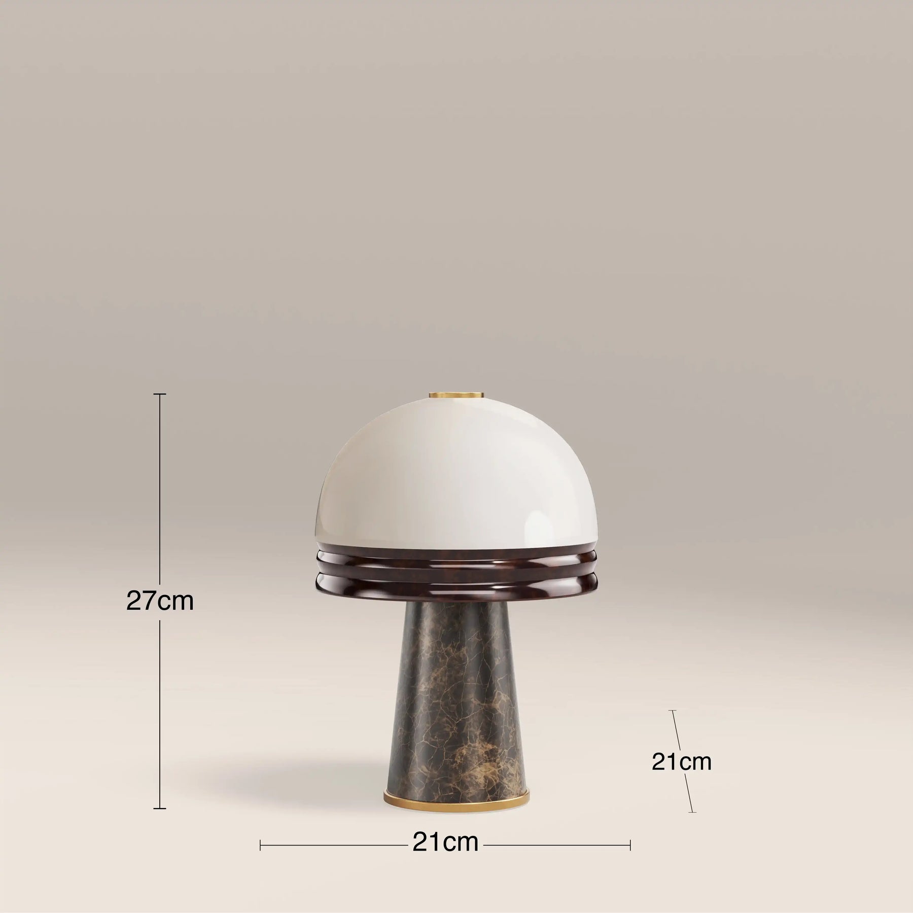 Wanda Table Lamp | Opal Glass & Chocolate Brown Marble
