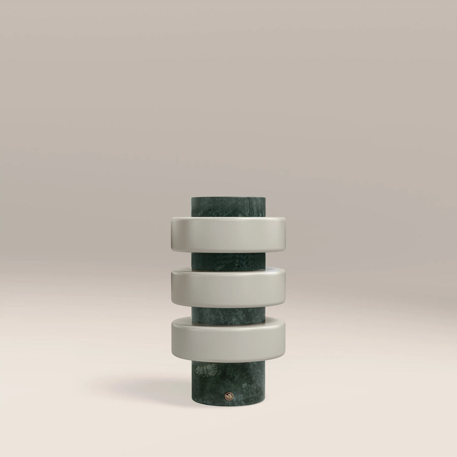 Alanis Table Lamp | Opal Glass & Dark Green Marble