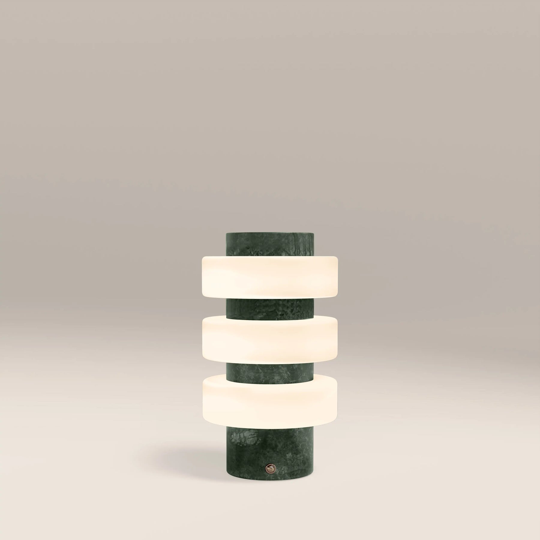 Alanis Table Lamp | Opal Glass & Dark Green Marble