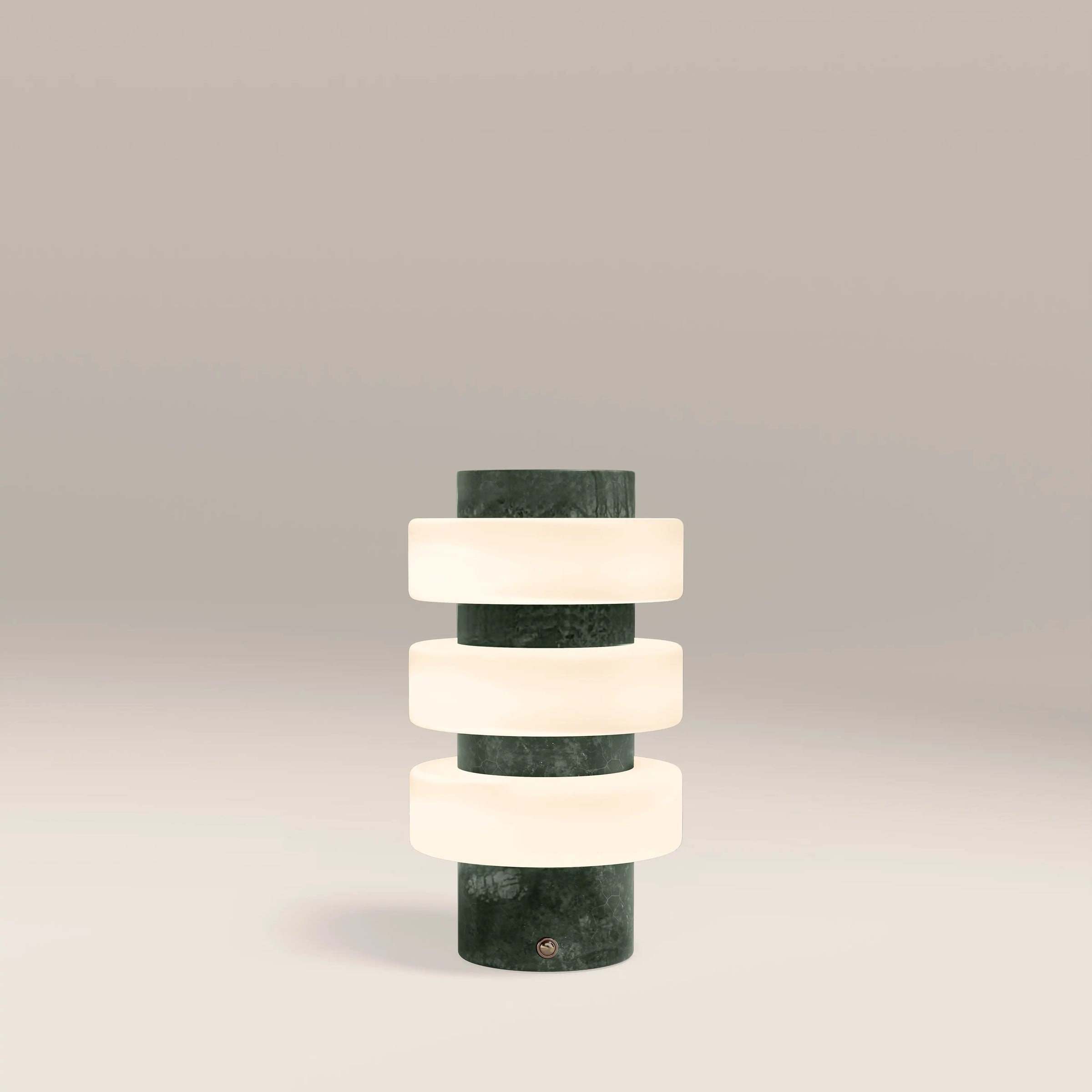Alanis Table Lamp | Opal Glass & Dark Green Marble