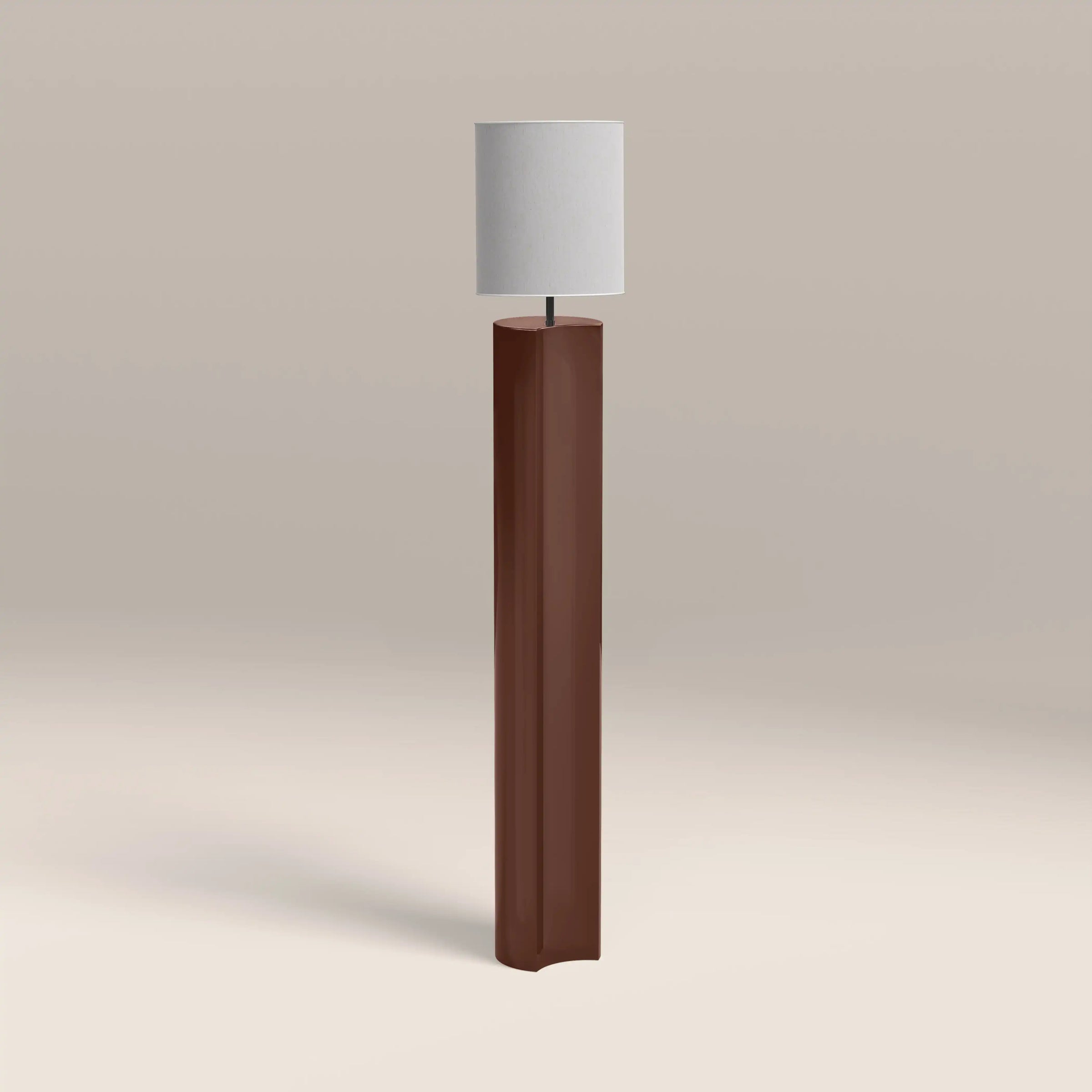 Milad Floor Lamp | Natural Linen & High Gloss Burgundy